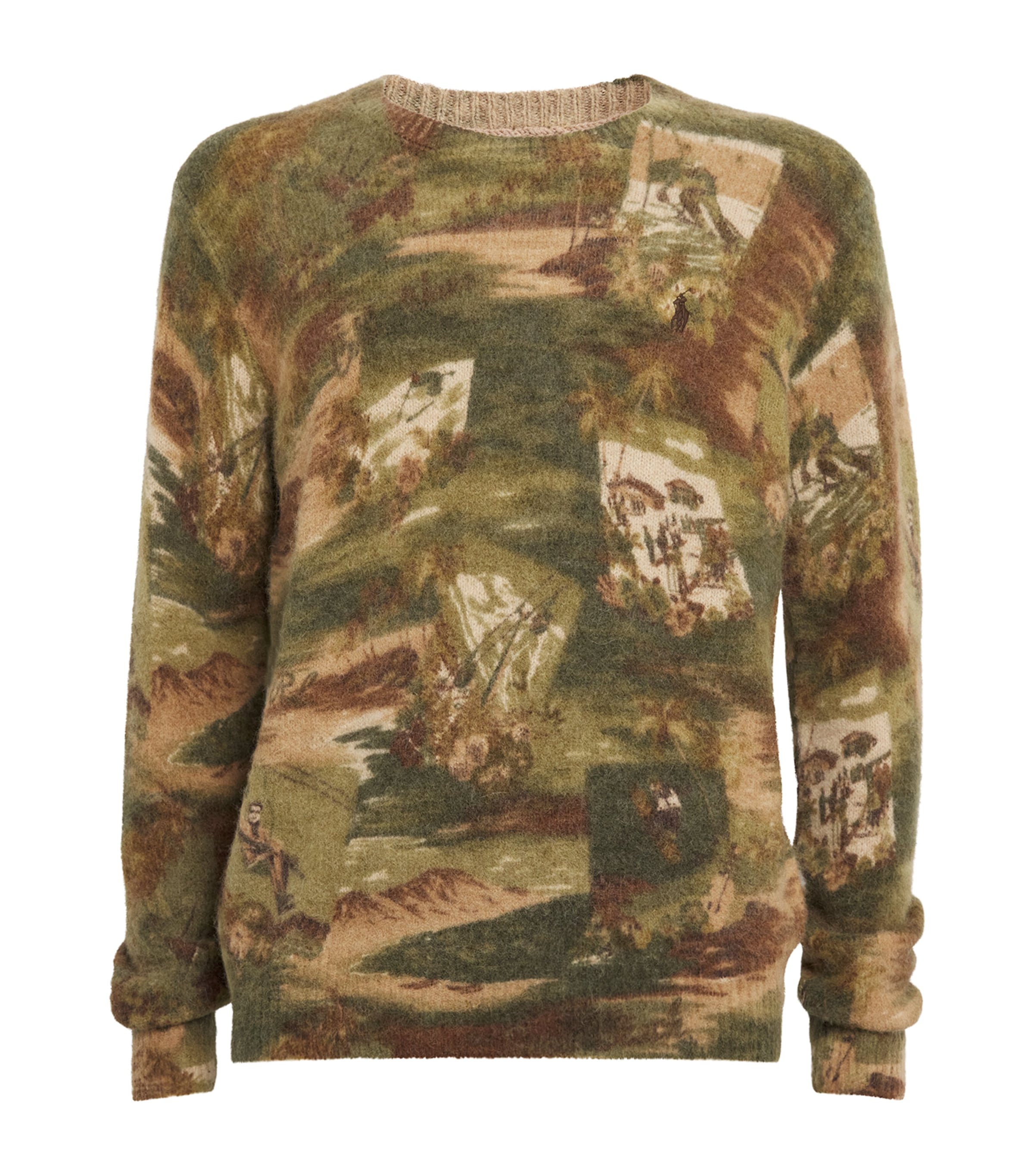 Polo Ralph Lauren Wool-blend Jacquard Sweater In Green