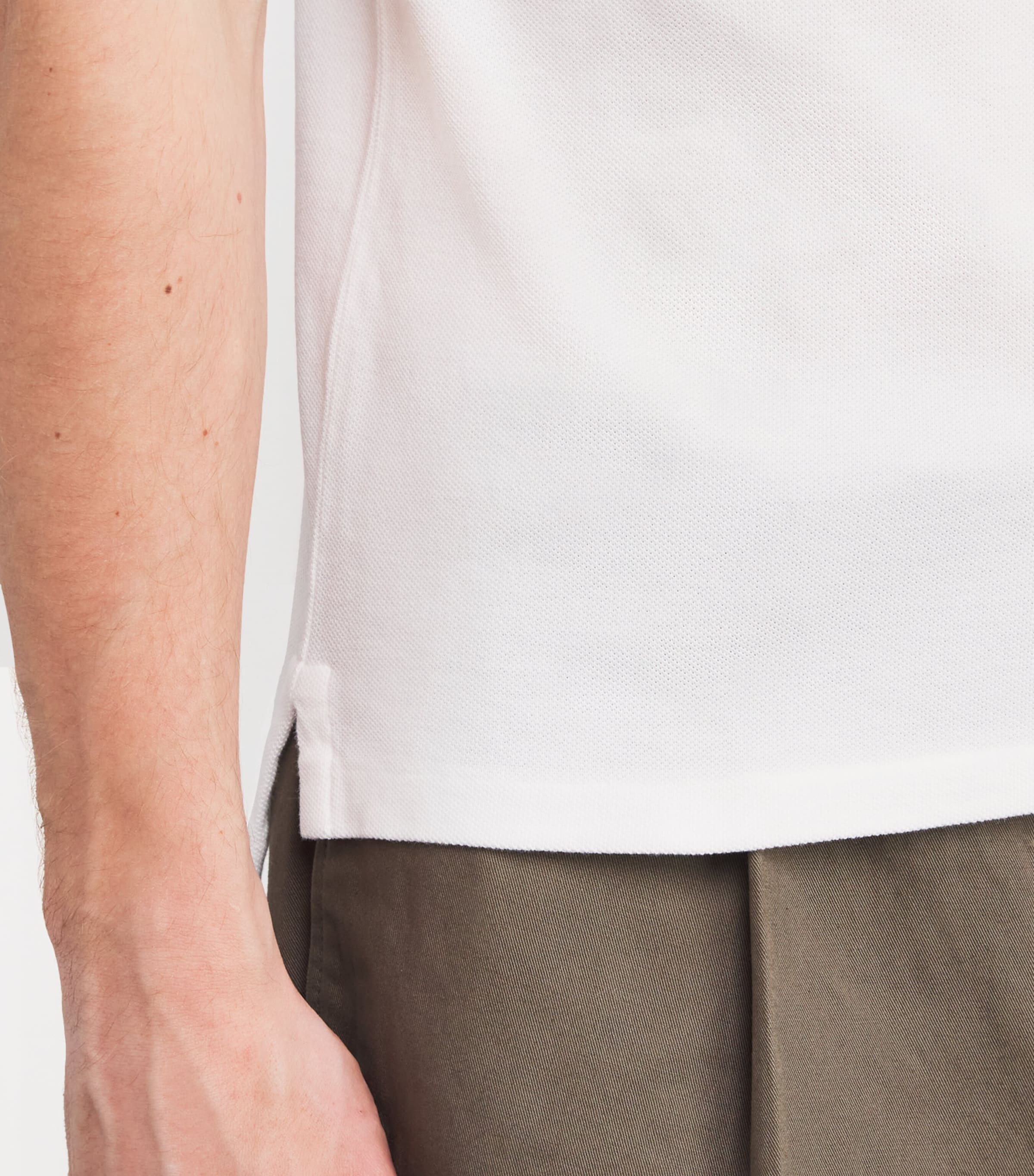 Cotton Mesh Slim-Fit Polo Shirt WHITE Image 5