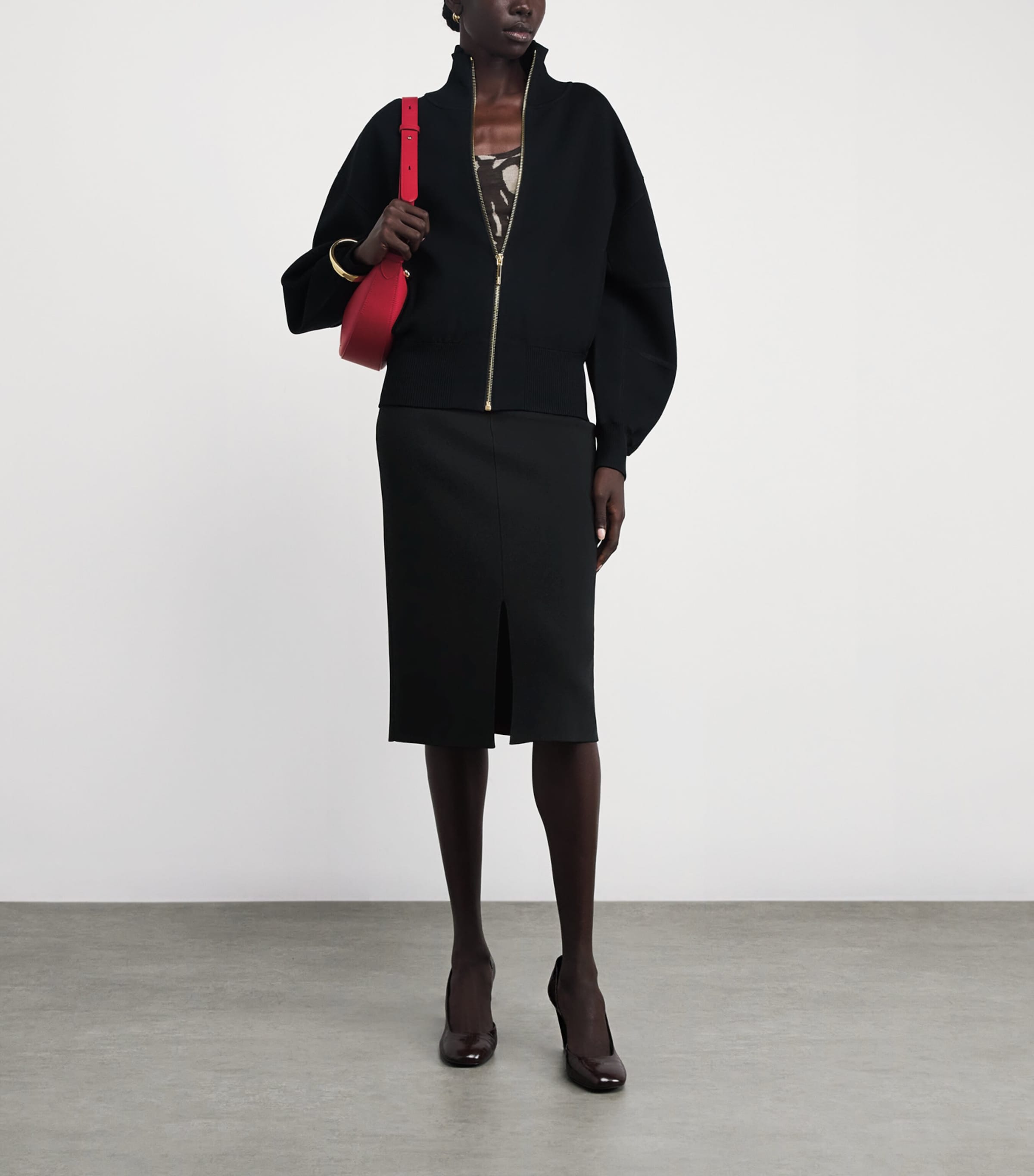 Milano-Knit Safir Midi Skirt BLACK Image 2