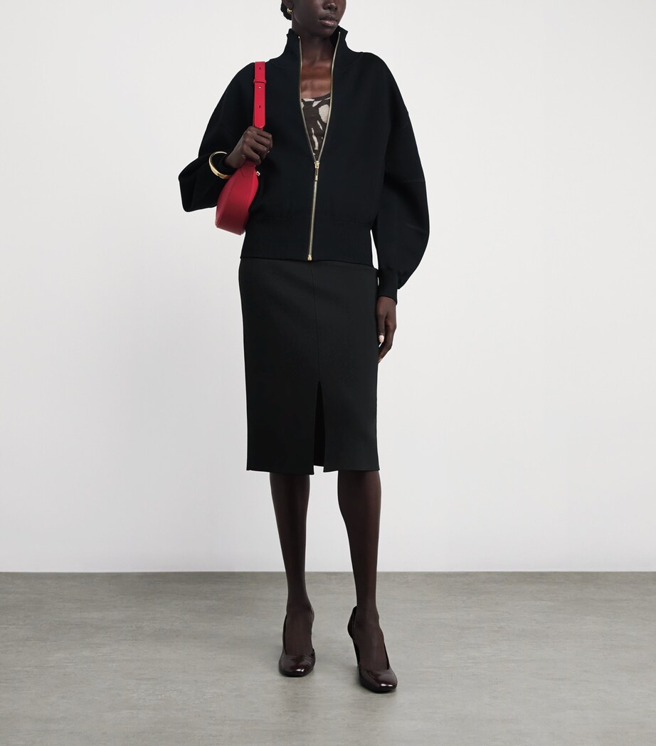 Milano-Knit Safir Midi Skirt BLACK Image 2