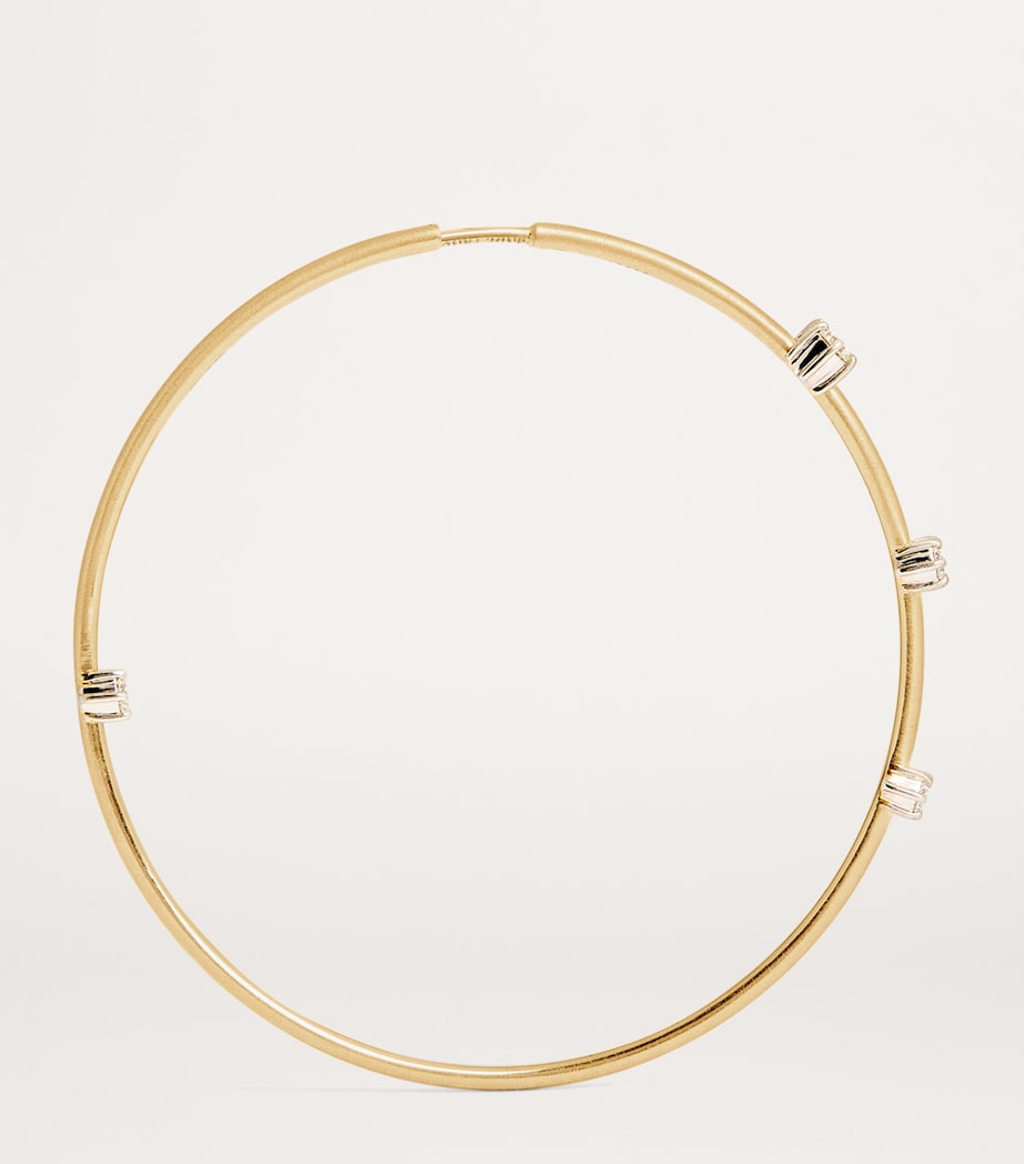Large Yellow Gold and Diamond Penelope Plié Hoop Earrings YELLOW GOLD Image 4