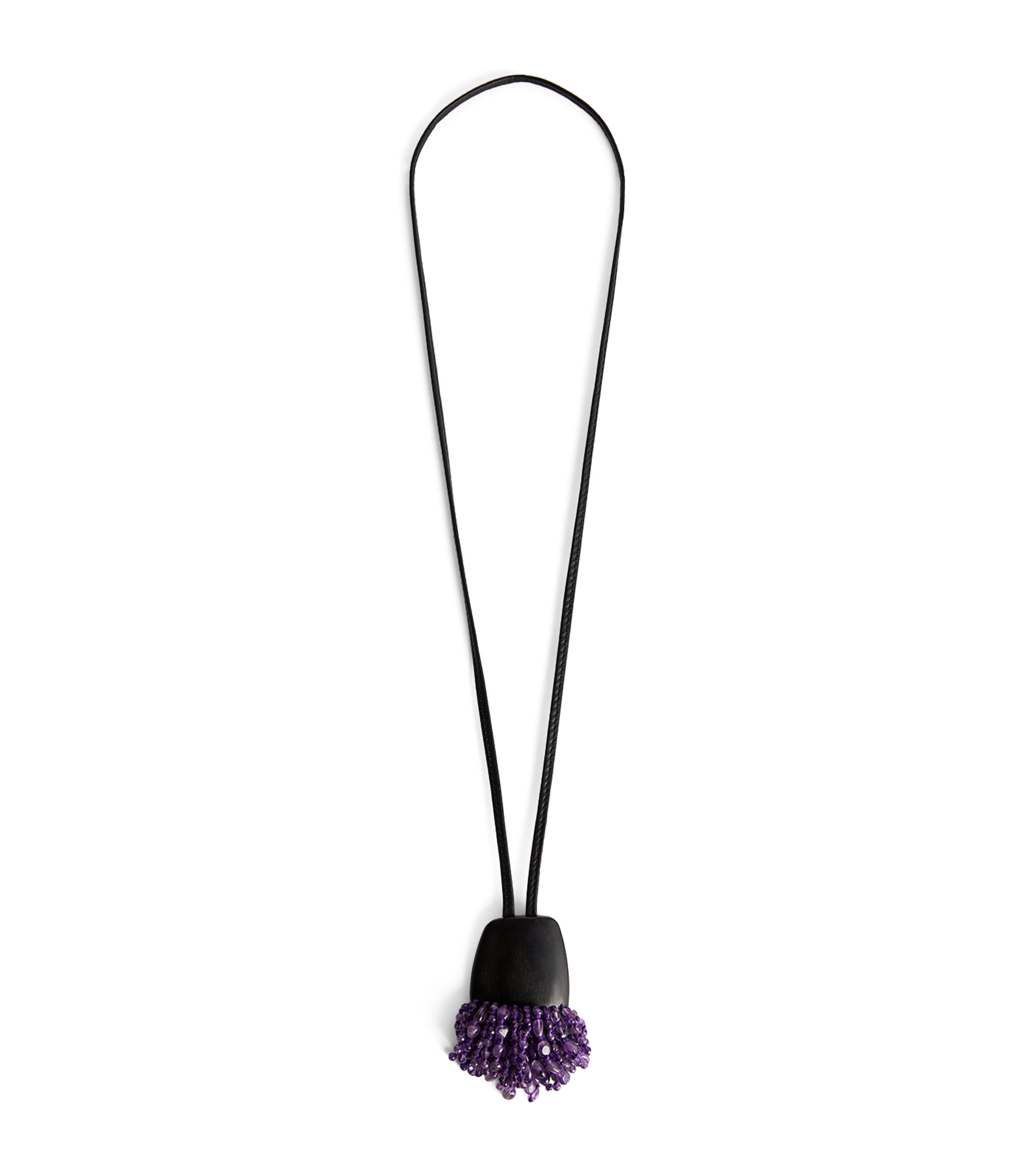 Eskandar Amethyst Stranded Pendant Necklace In Purple