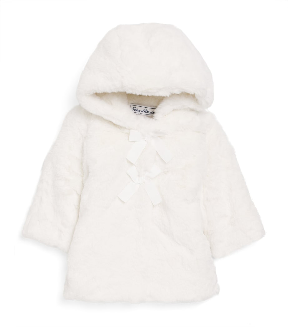 Faux Fur Hooded Coat (3 Months - 4 Years) 13NACRE Image 1