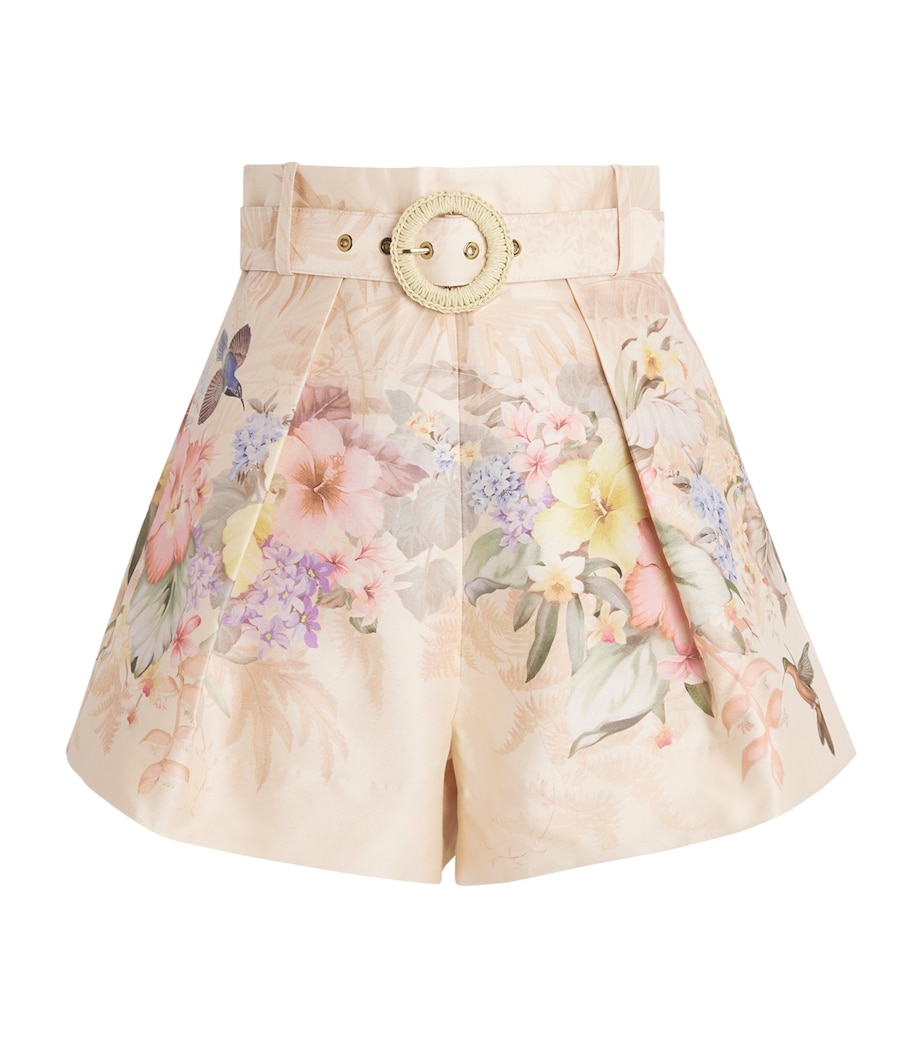 Silk-Cotton Floral Shorts IVORY TROPICAL Image 1