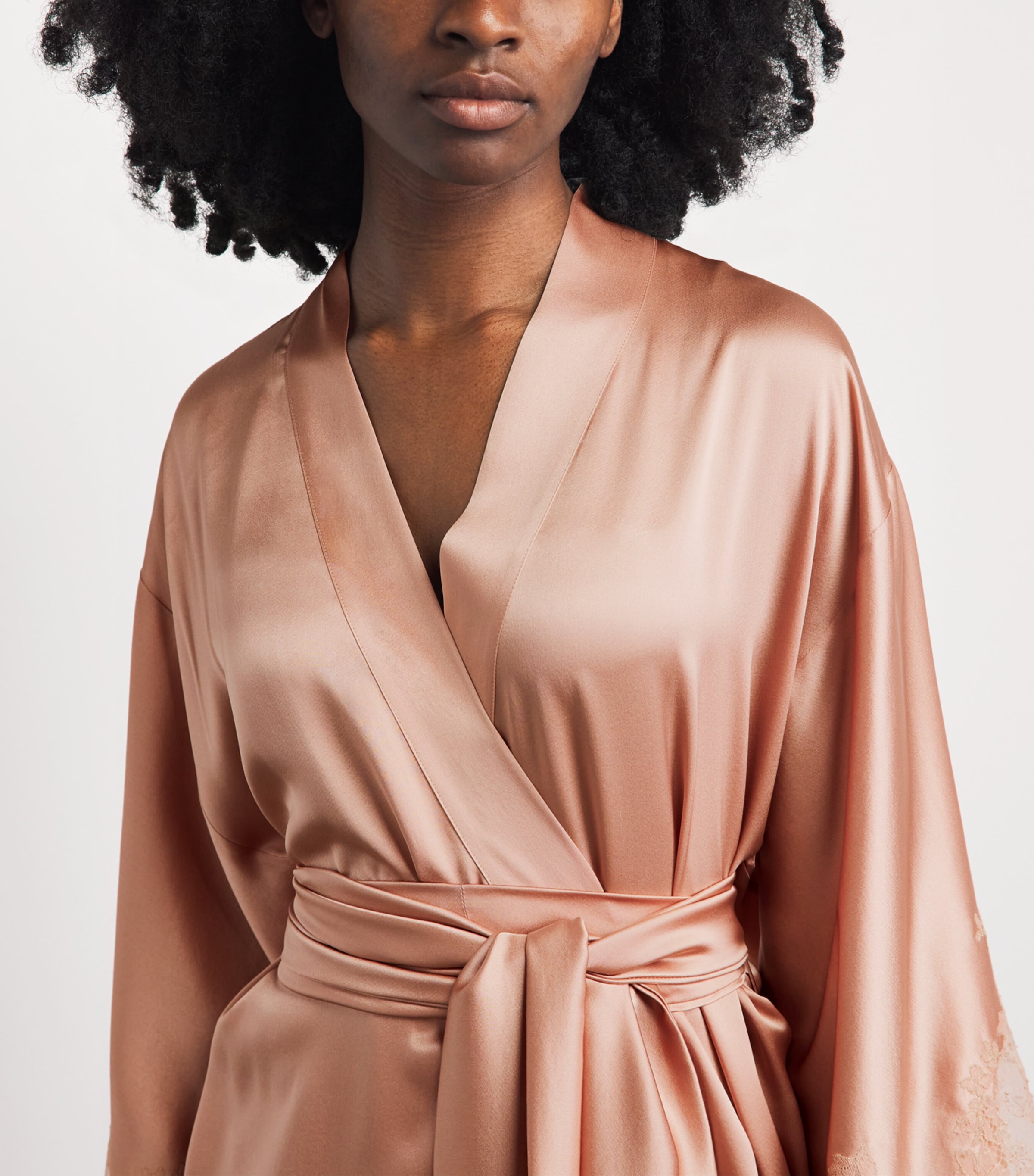 Carine Gilson Womens Short Silk Cérès Robe Beige Vision Image 5