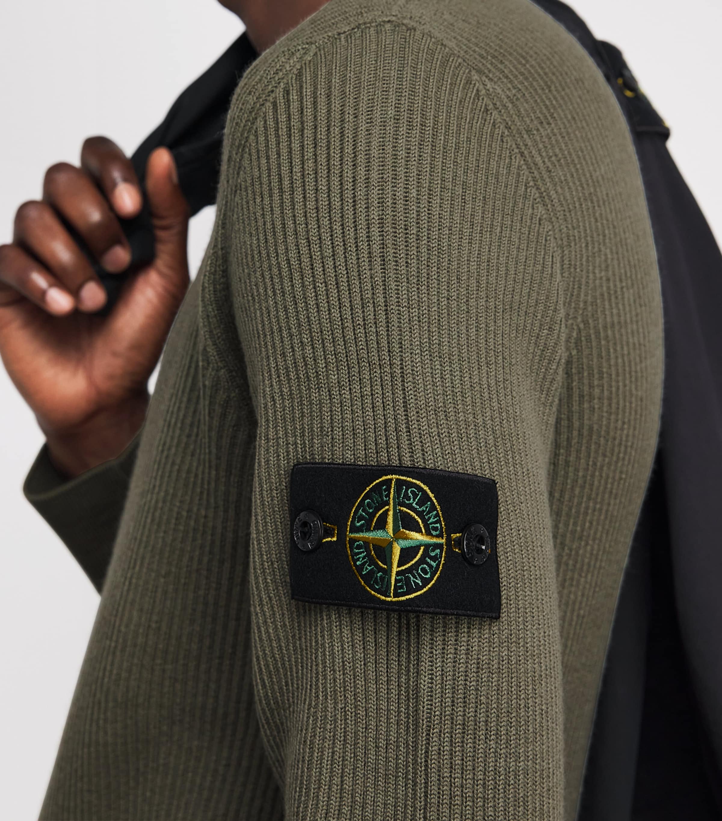 Stone Island Mens Virgin Wool Compass Sweater Image 3