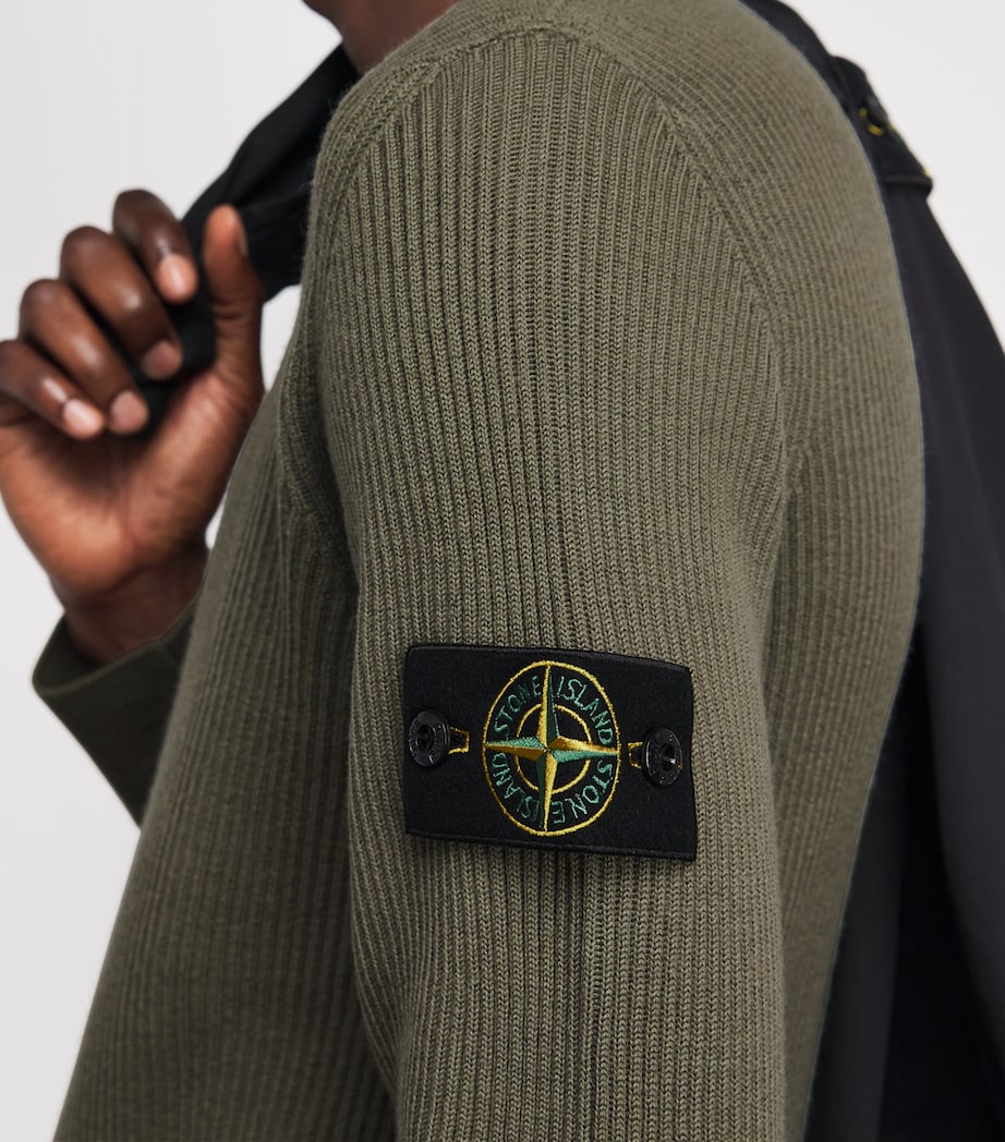 Stone Island Mens Virgin Wool Compass Sweater Image 3