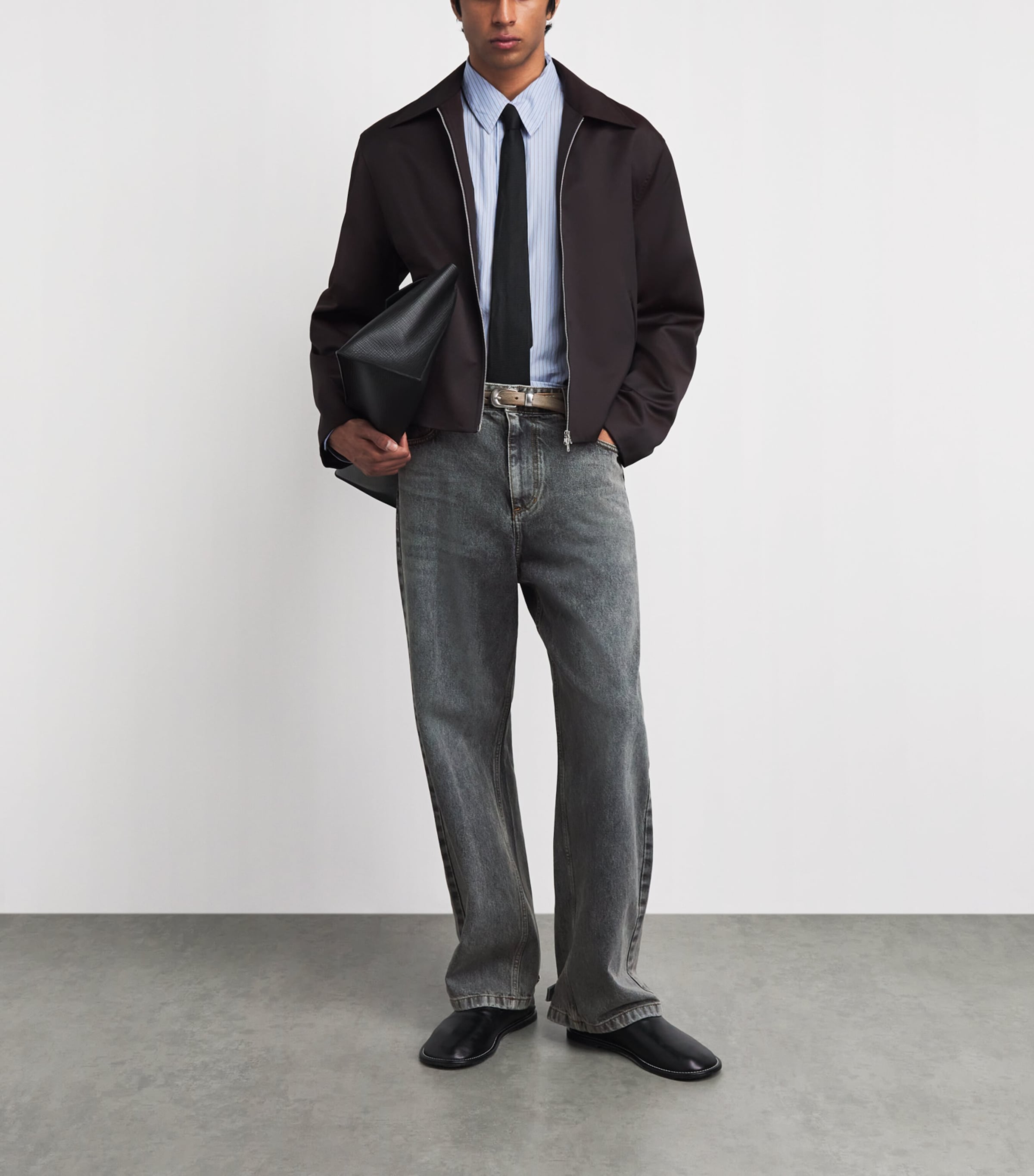 System Mens Wide-Leg Jeans Cool Grey Image 2