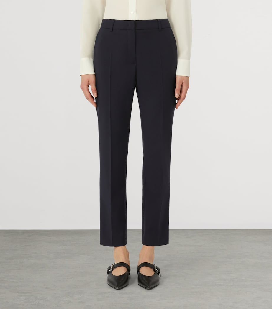 Ankle-Length Cigarette Trousers NAVY Image 3