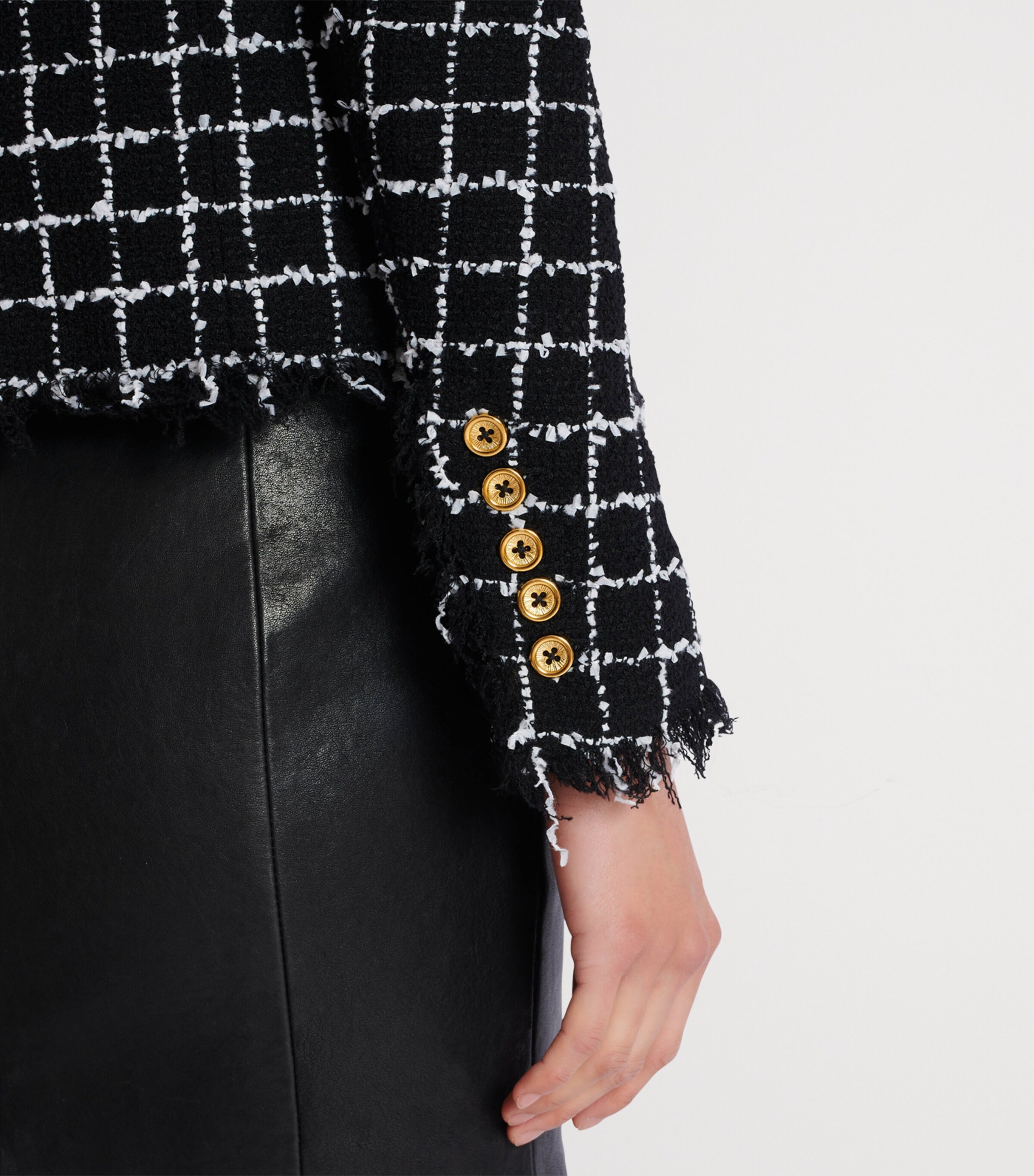 Cropped Tweed Jacket EAB NOIR/BLANC Image 8