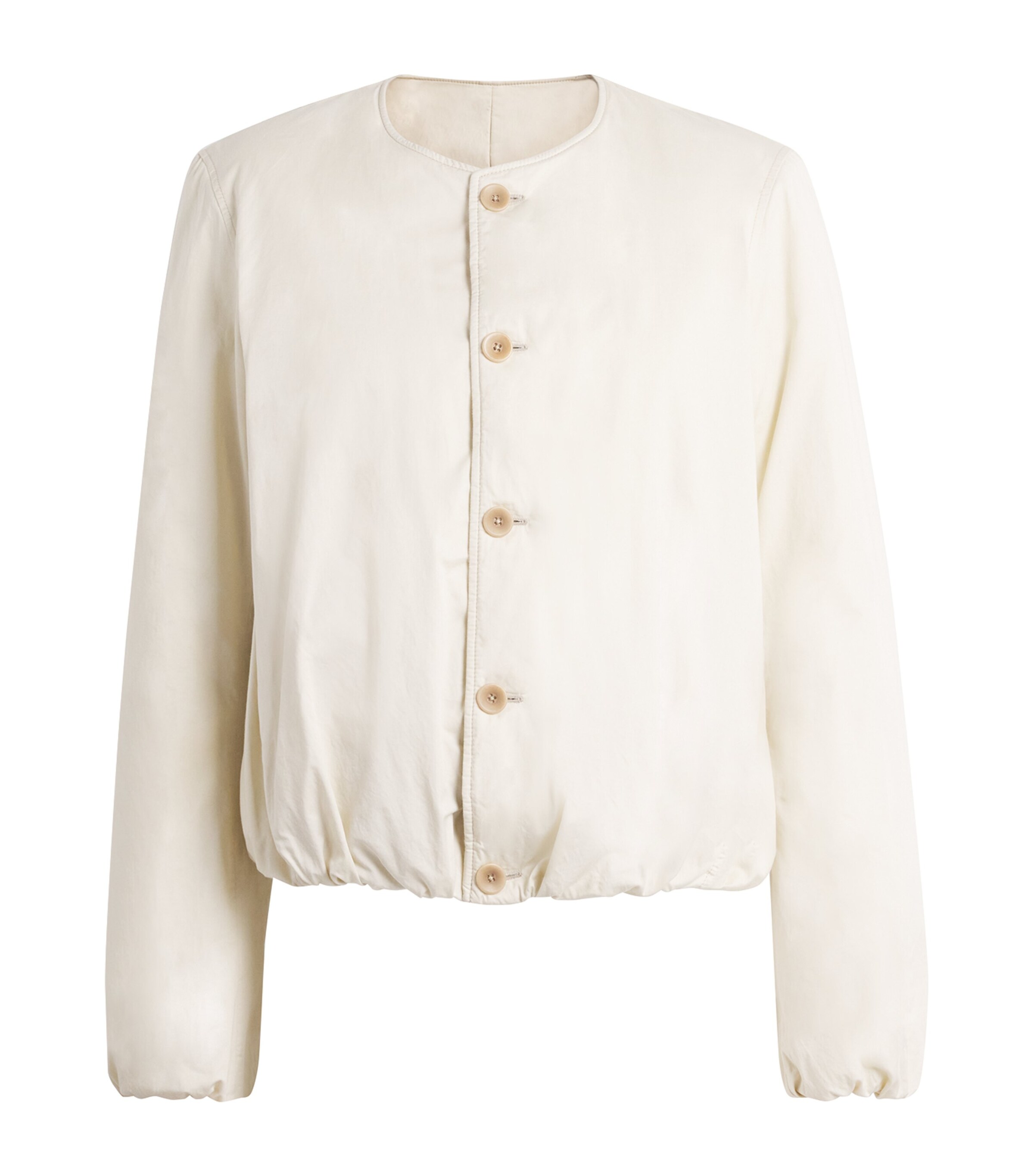 Lemaire Womens Cotton Satin Wadded Jacket Creamy White Image 1