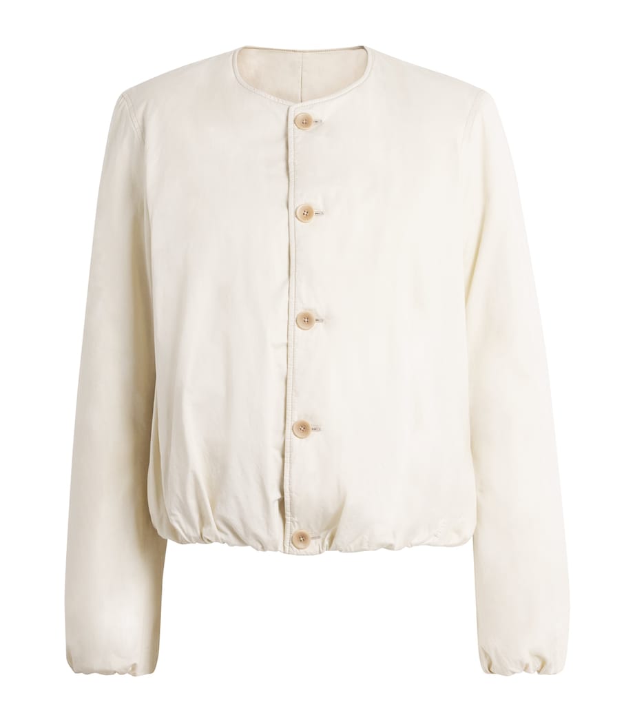 Lemaire Womens Cotton Satin Wadded Jacket Creamy White Image 1