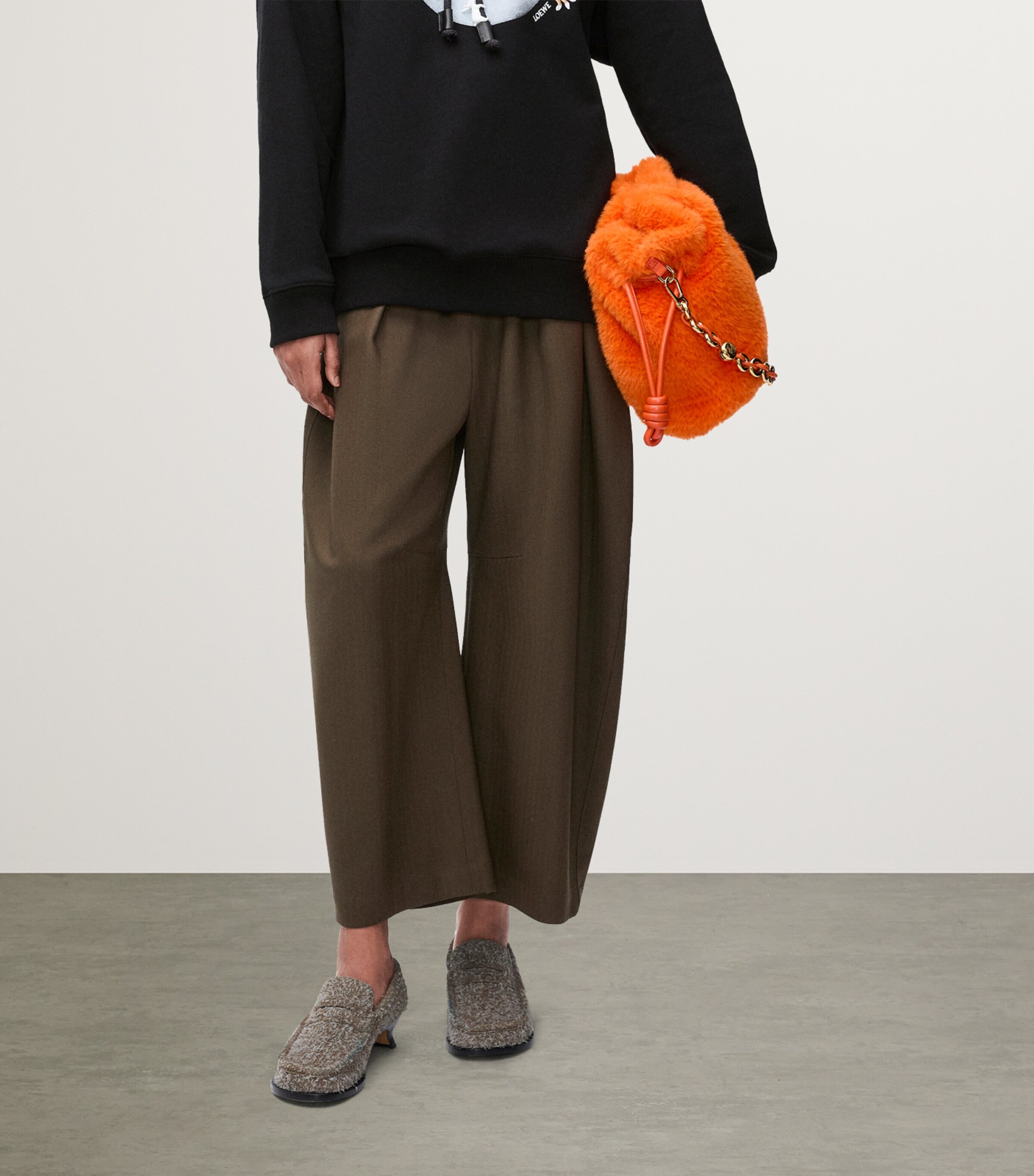 24AW new/LOEWE x Suna Fujitaコットンパーカー Hoodie Brown x Suna Fujita cotton jersey hoodie in brown - Loewe | Mytheresa