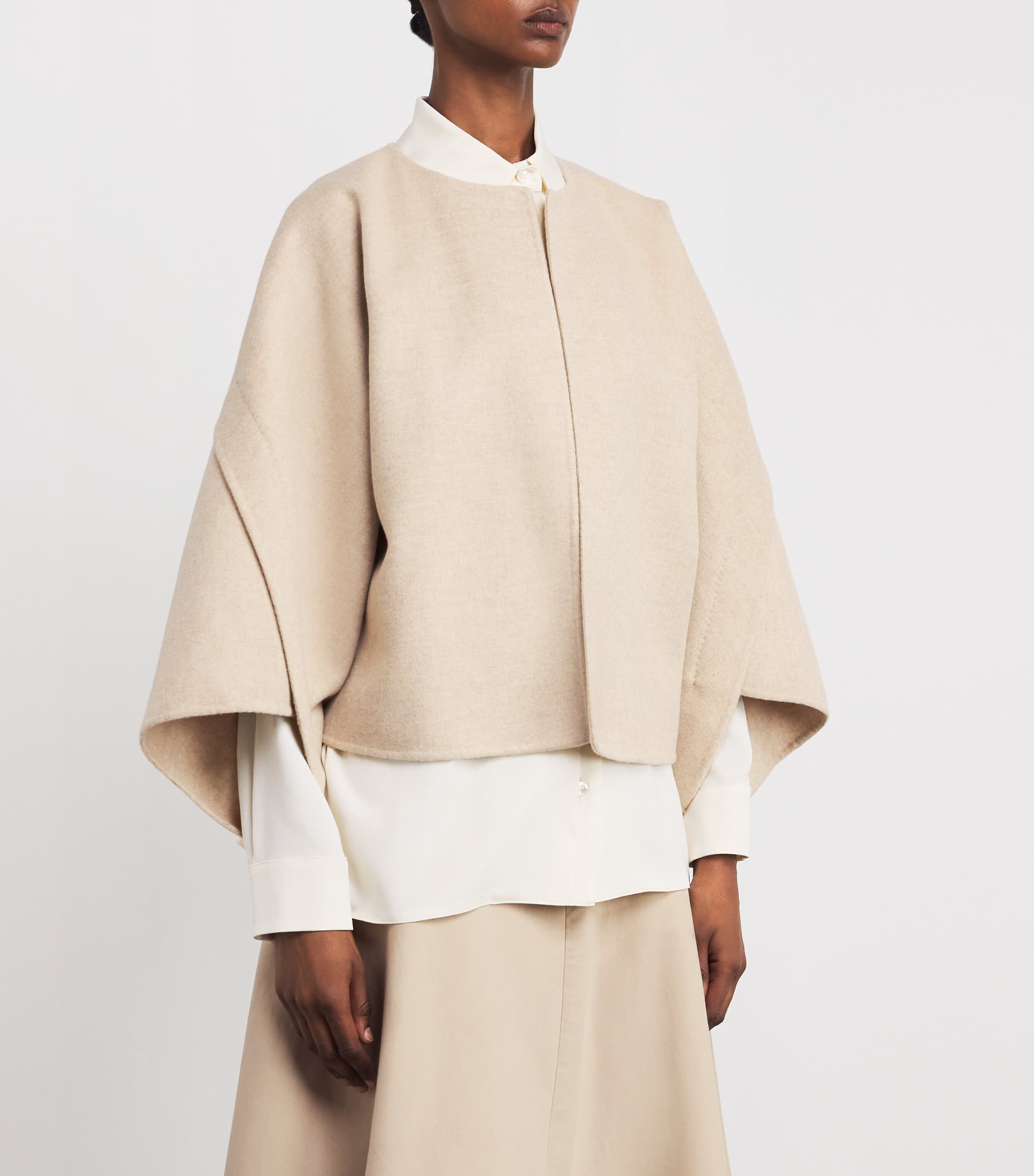 Wool-Cashmere Capelet SAND Image 3