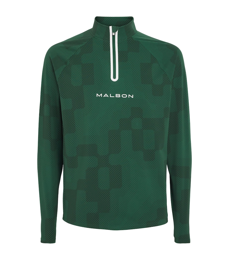 Malbon Mens Performance Mesh Quarter-Zip Mid-Layer Eden Image 1