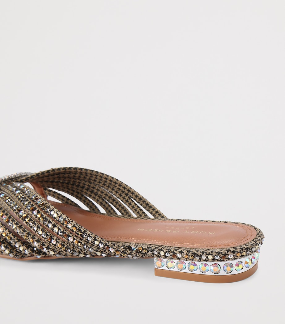 Kurt Geiger London Crystal Strap Mules Beige Comb Image 4