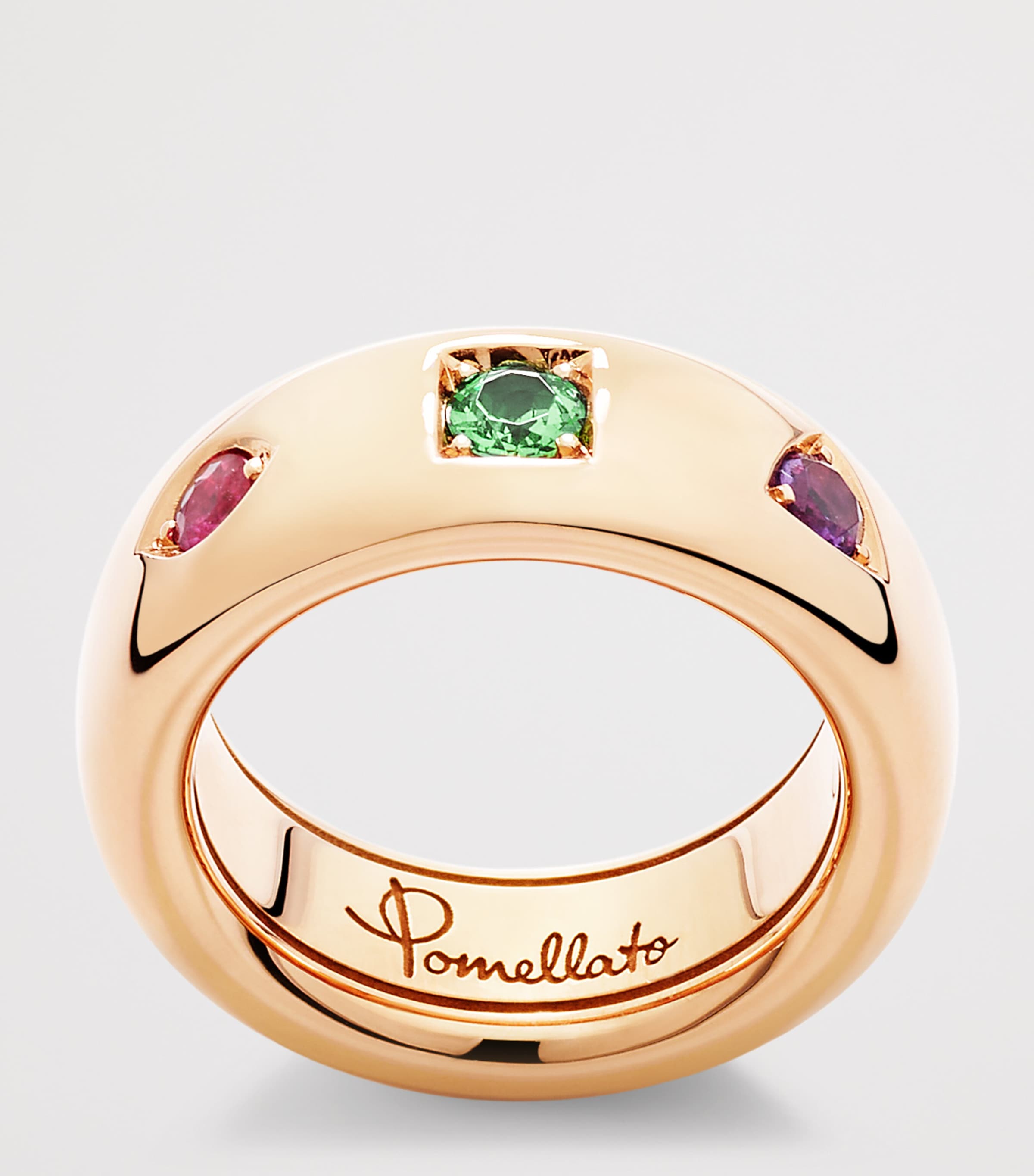 Pomellato Rose Gold and Mixed Stone Slim Iconica Ring Image 4