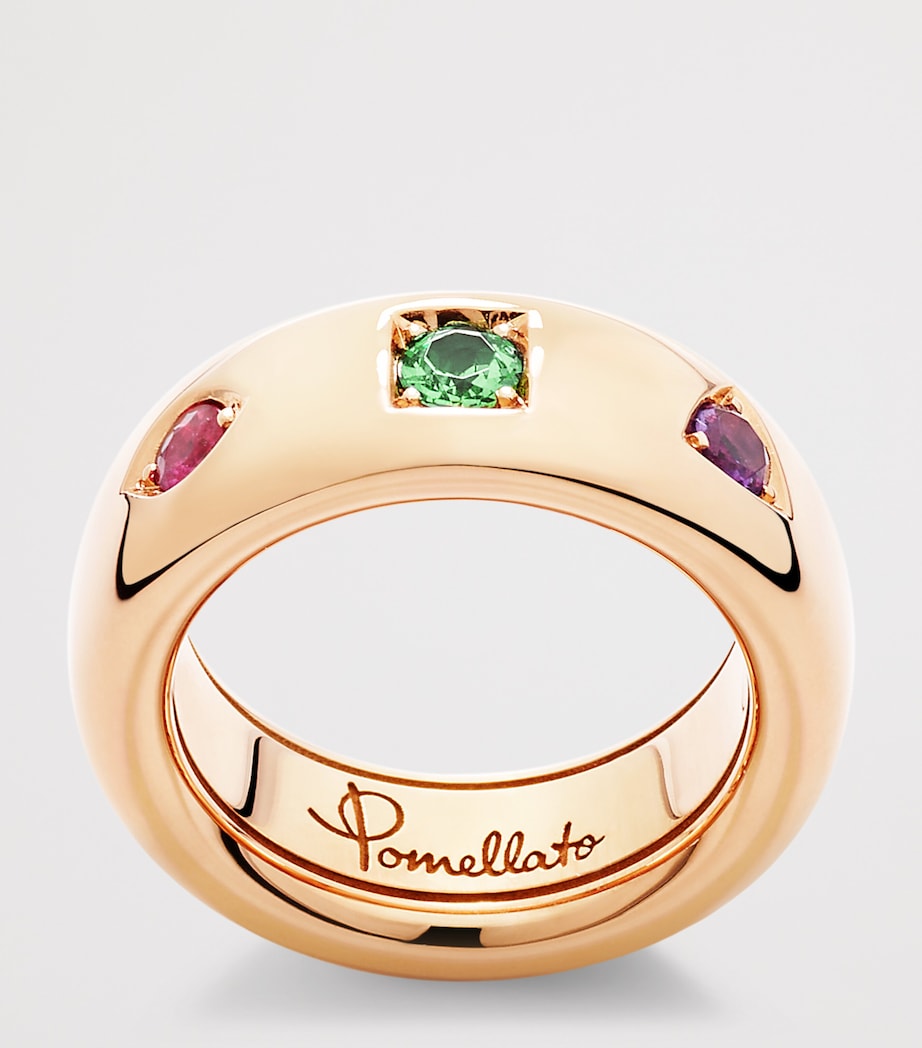 Pomellato Rose Gold and Mixed Stone Slim Iconica Ring Image 4