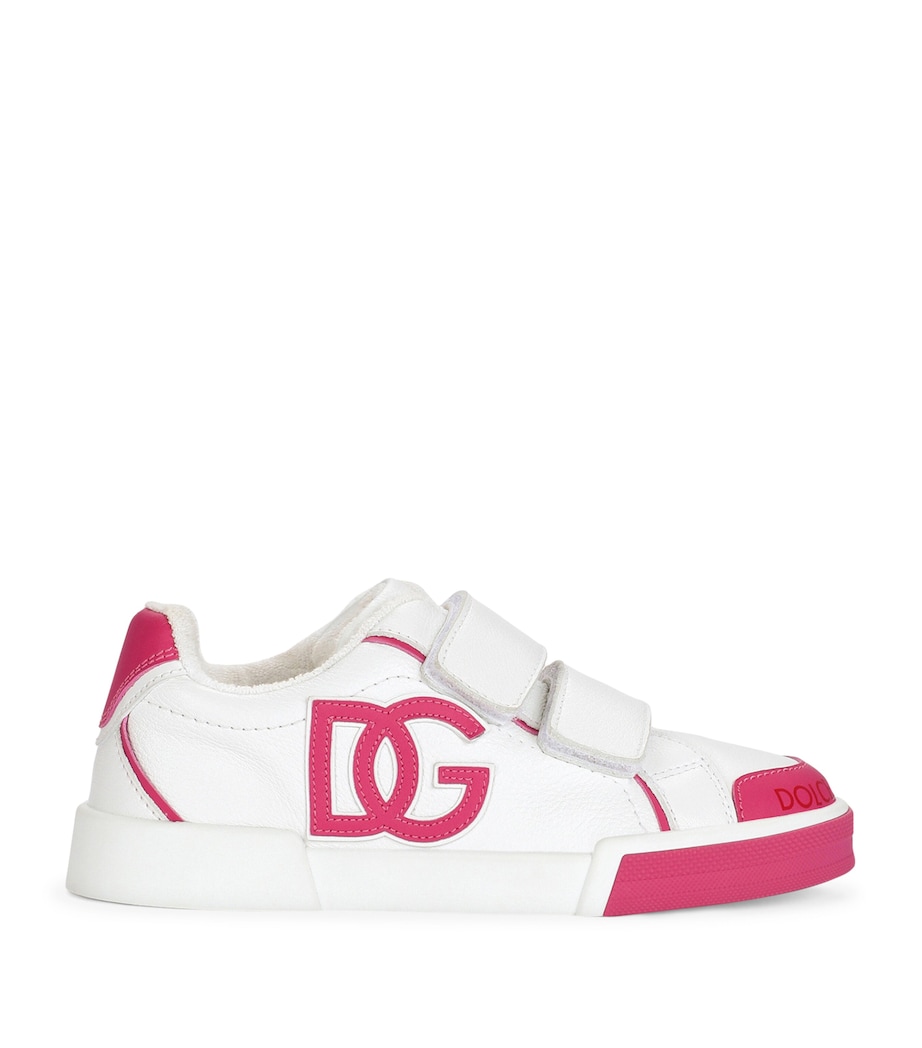 Leather Portofino Sneakers 8B902-WHITE/FUCHSIA Image 1