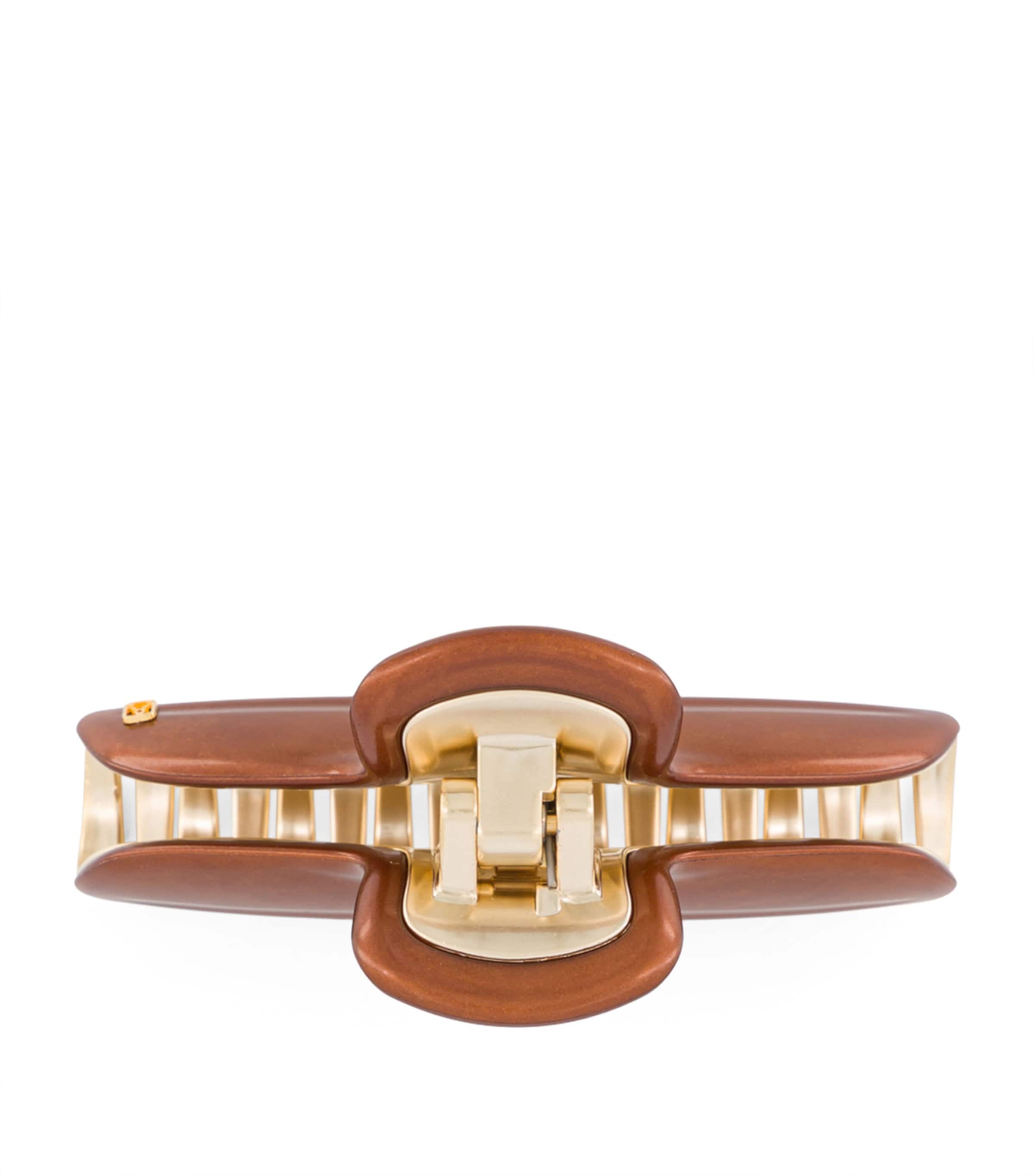 Alexandre de Paris Gold-Plated Claw Hair Clip Pail Brun/or Image 3