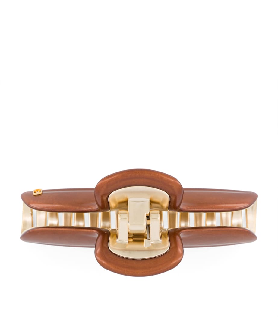 Alexandre de Paris Gold-Plated Claw Hair Clip Pail Brun/or Image 3