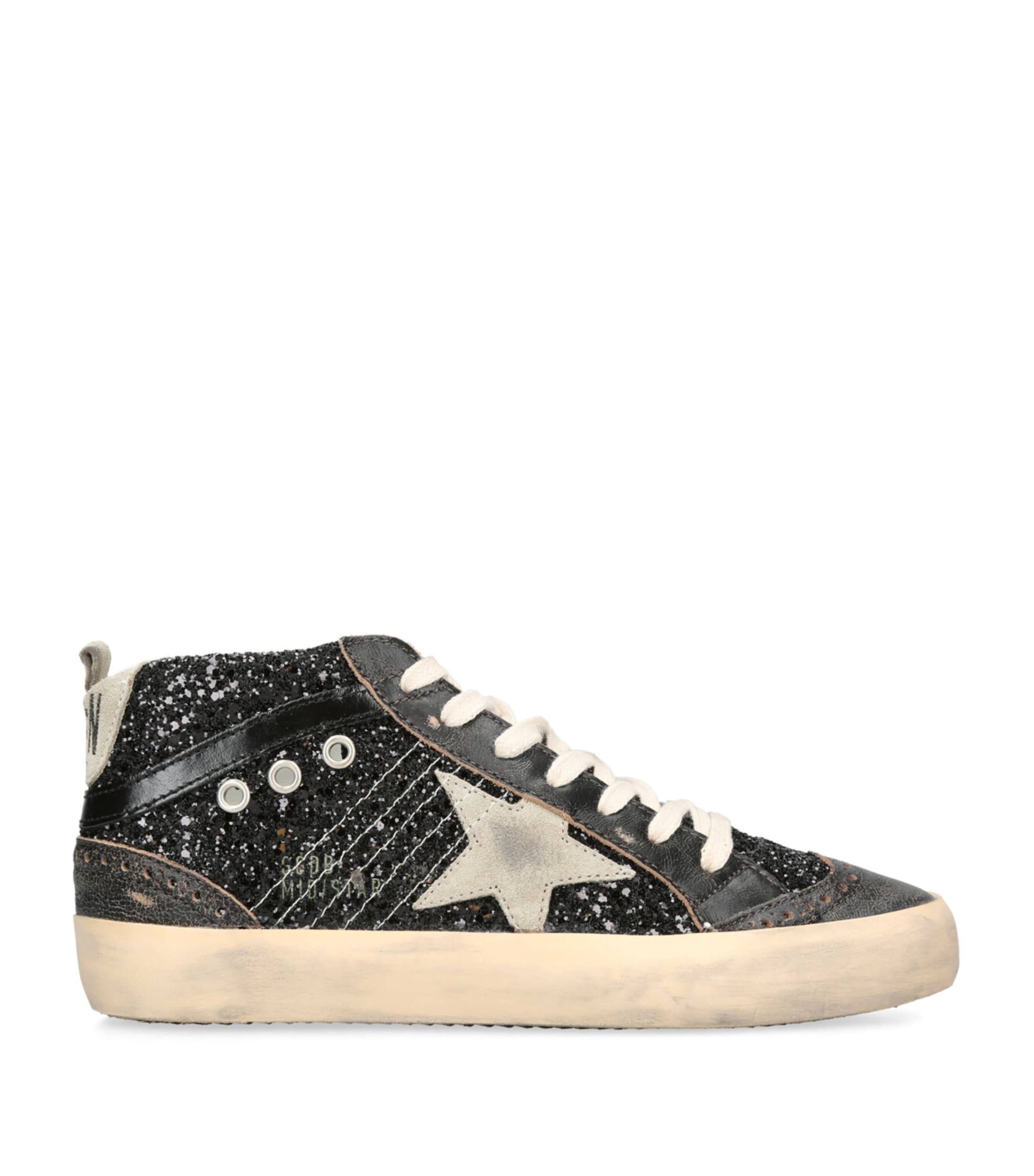 Golden Goose Glitter Mid Star Sneakers | Women Shoes | Trainers | High-Top Trainers | Designers | Golden Goose