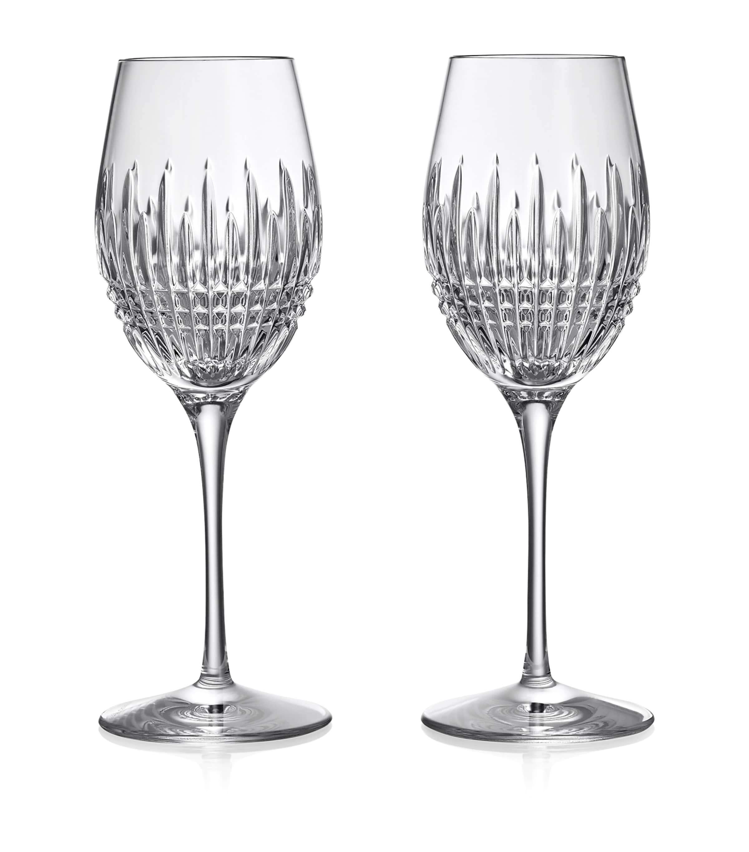 Waterford Set Of 2 Lismore Diamond Essence Wine Glasses