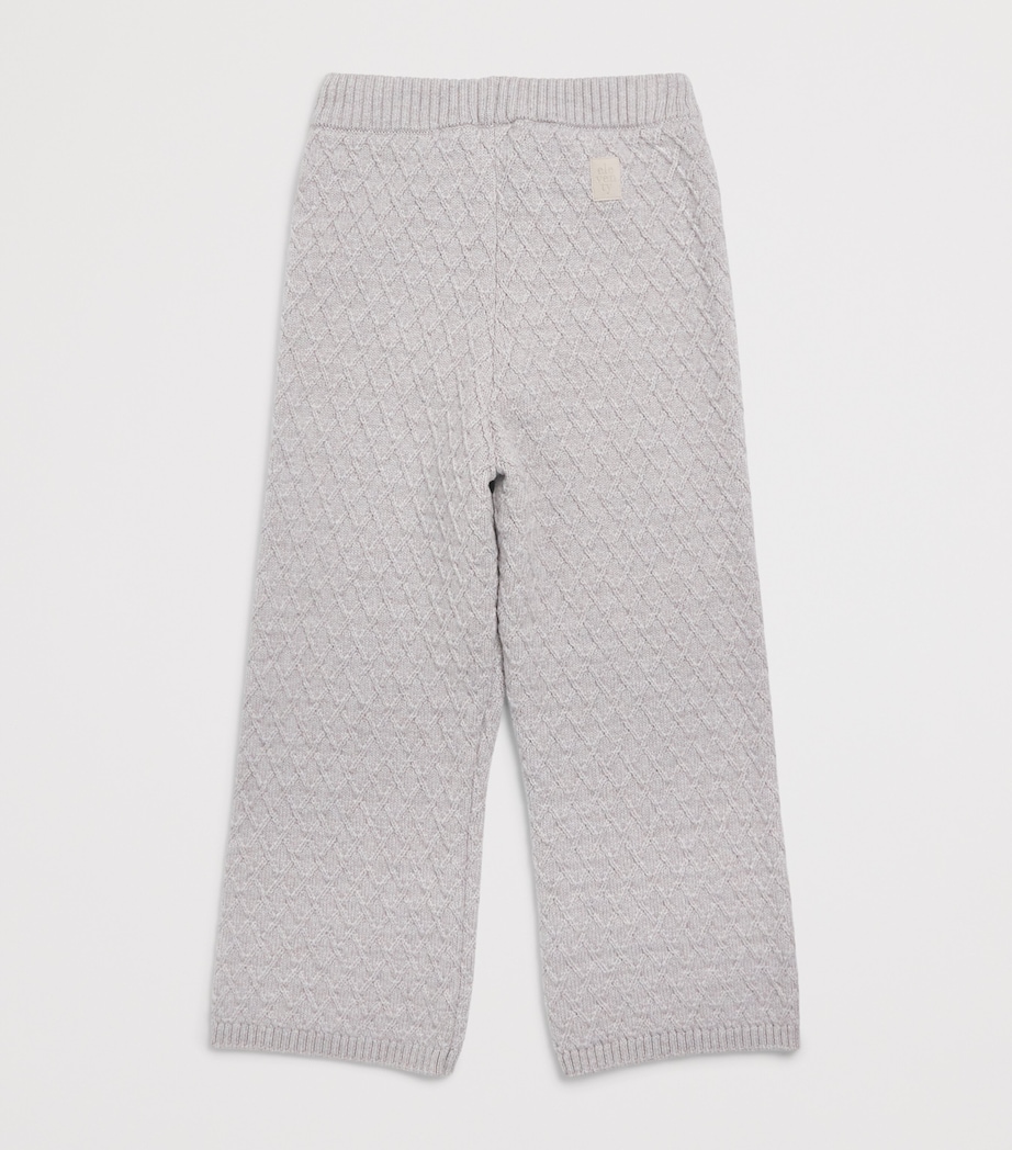 Eleventy Kids Virgin Wool Wide-Leg Trousers (2-16 Years) Beige Chiaro Mel Image 2