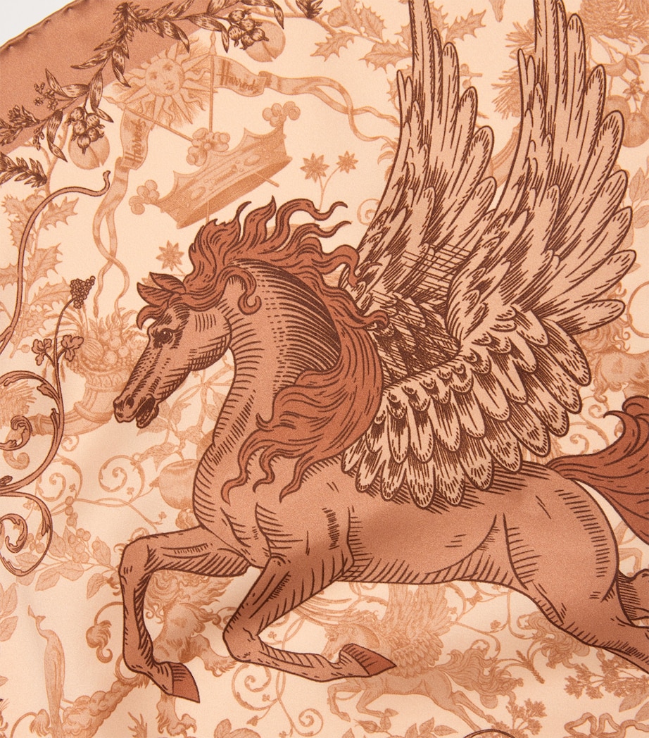 Silk Pegasus Print Scarf CREAM Image 6