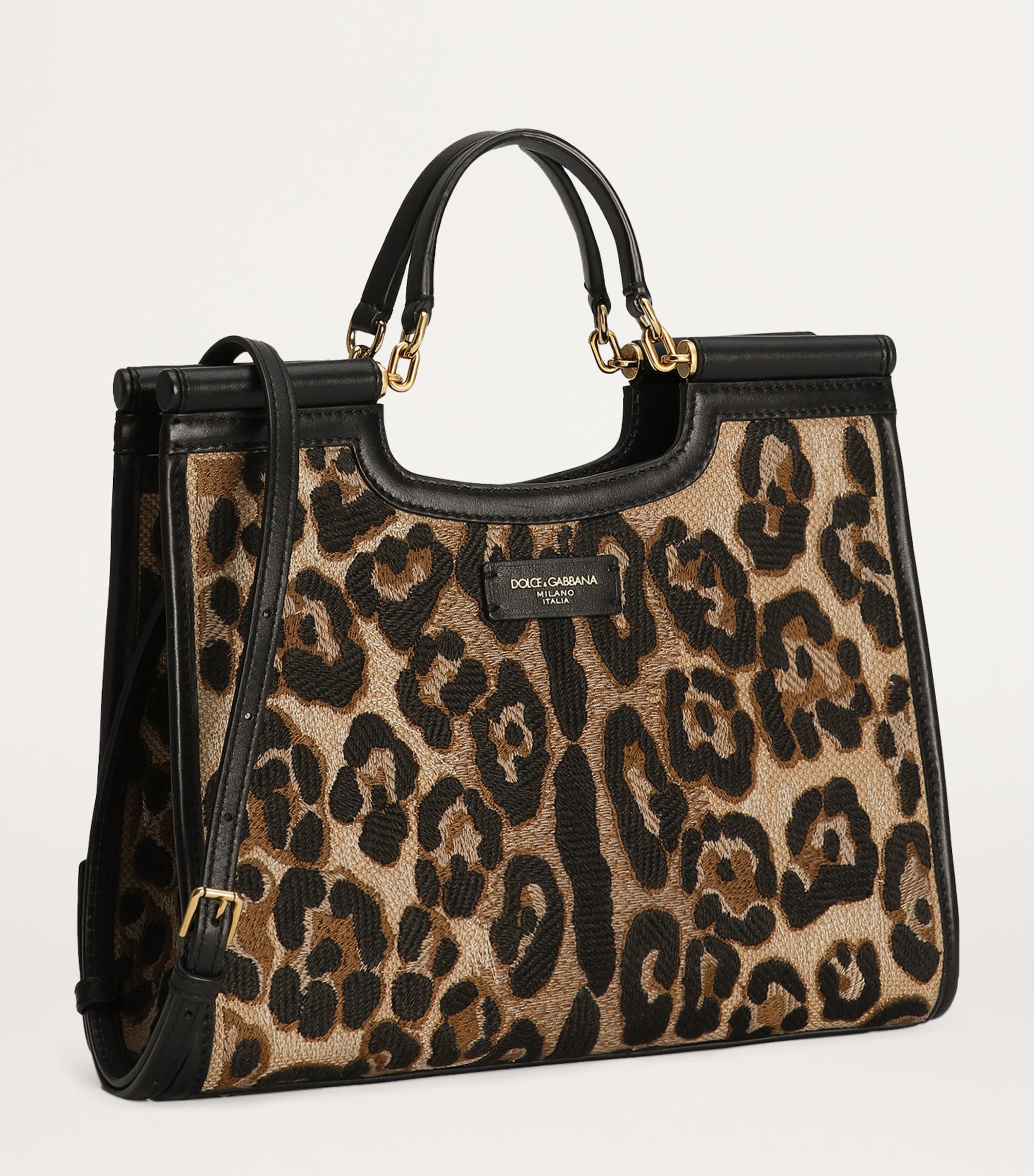 トートバッグ Dolce&Gabbana SMALL SICILY SHOPPING BAG WITH LEO PRINT Dolce & Gabbana Small Leopard Print Sicily Tote Bag | Harrods US