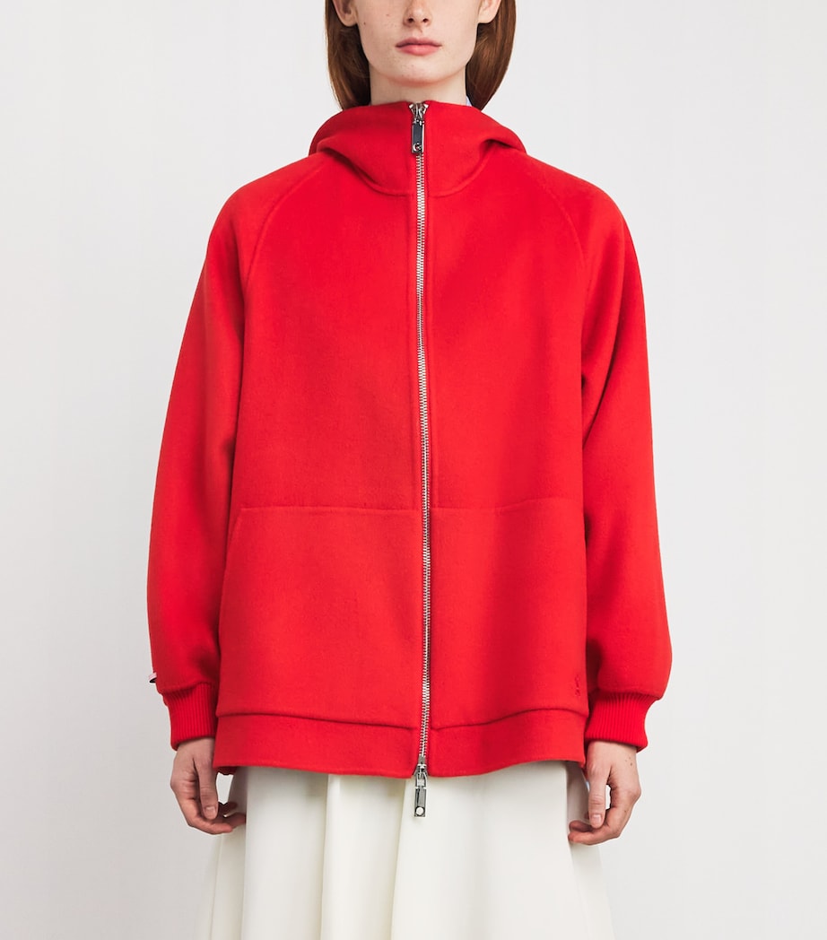 Wool-Cashmere Zip-Up Hoodie ORANGE Image 3