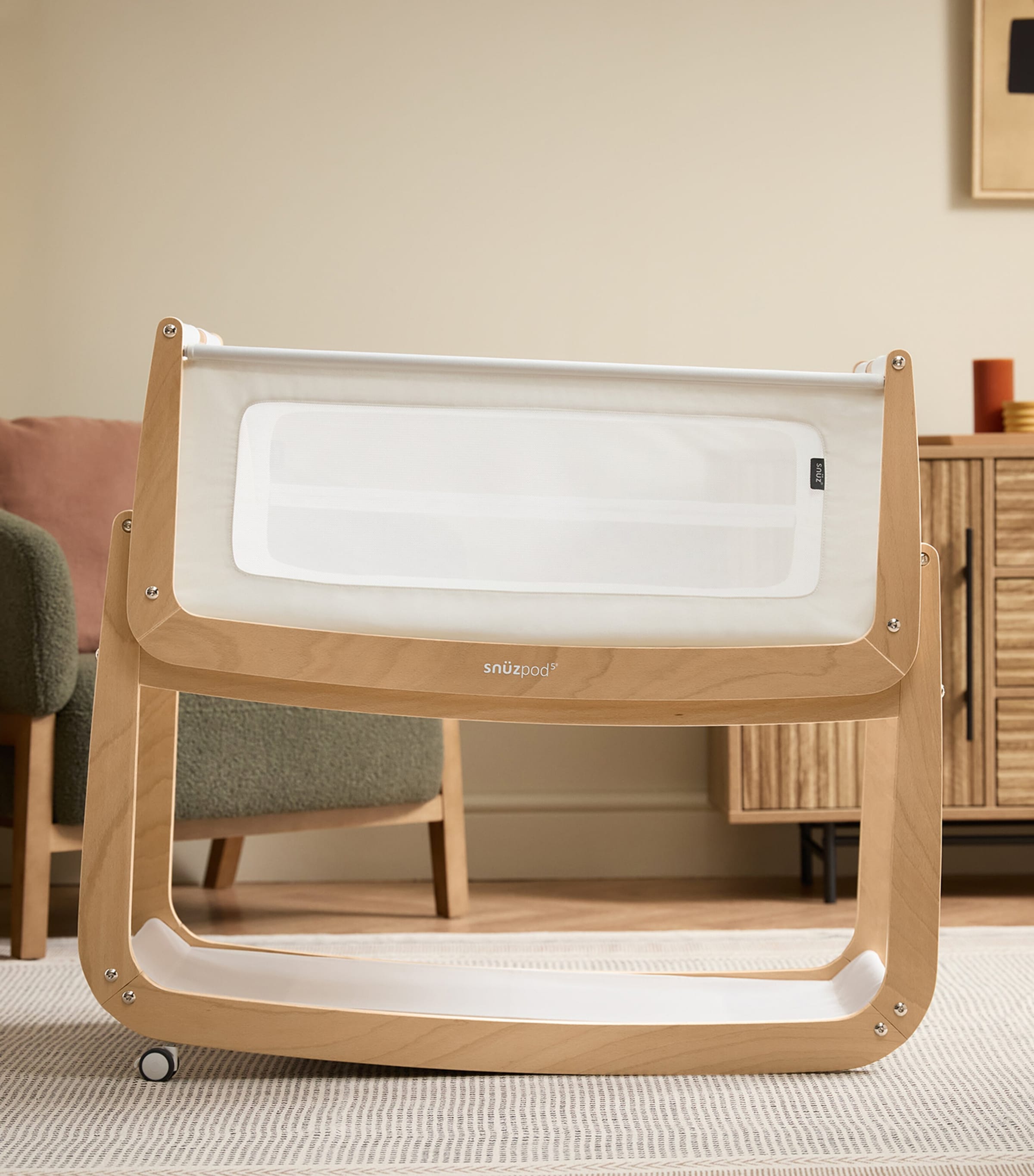 SnüzPod 5 Bedside Crib NATURAL Image 9