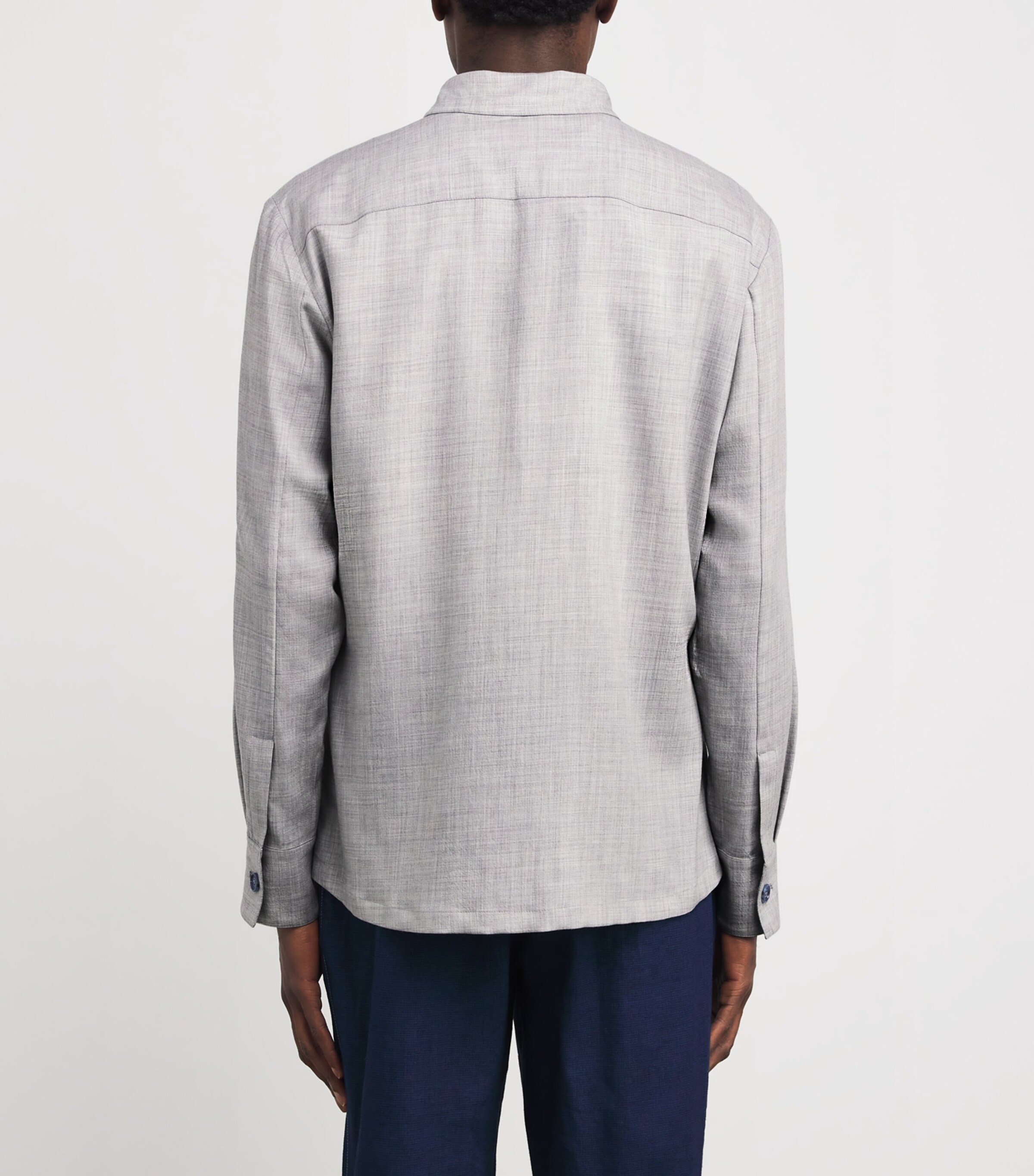 Colombo Mens Cashmere Overshirt Grey Image 4