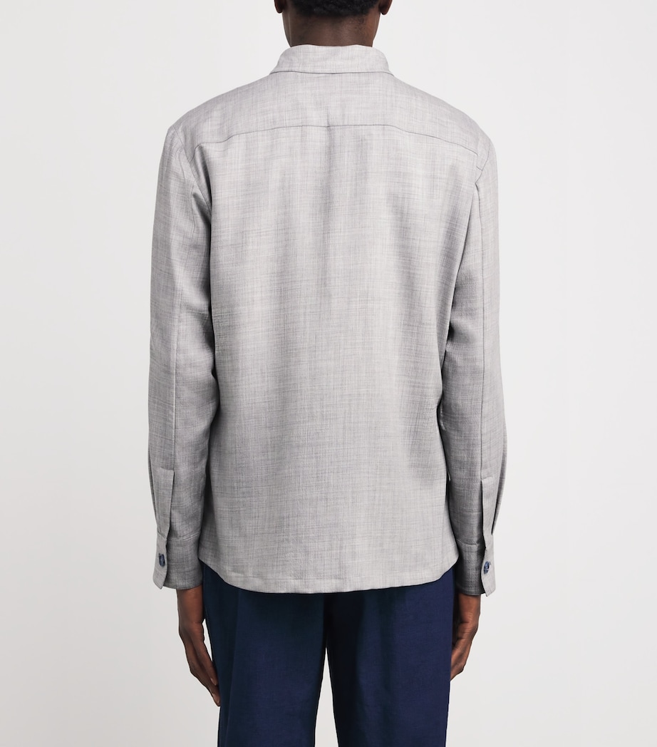 Colombo Mens Cashmere Overshirt Grey Image 4