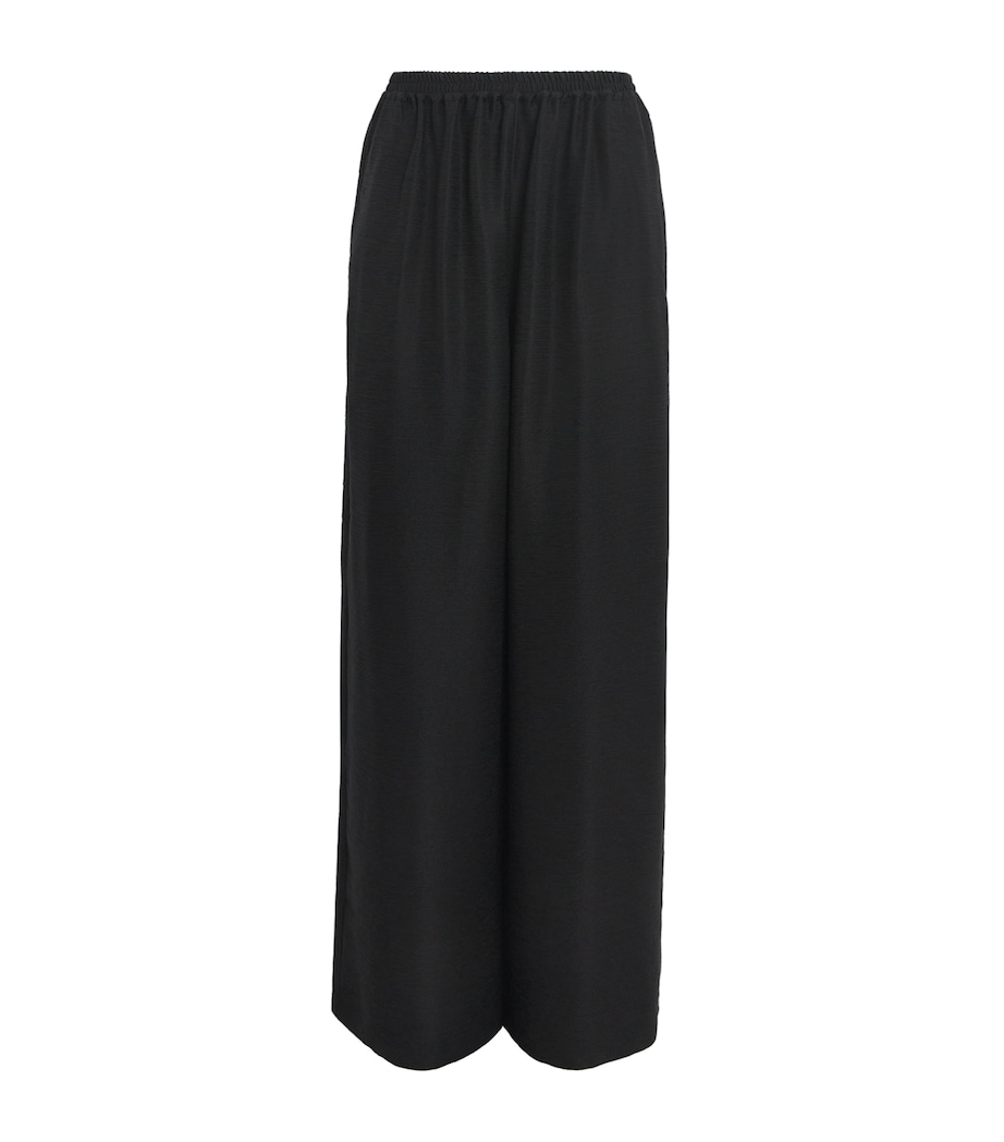 Silk Flared Trousers BLACK Image 1