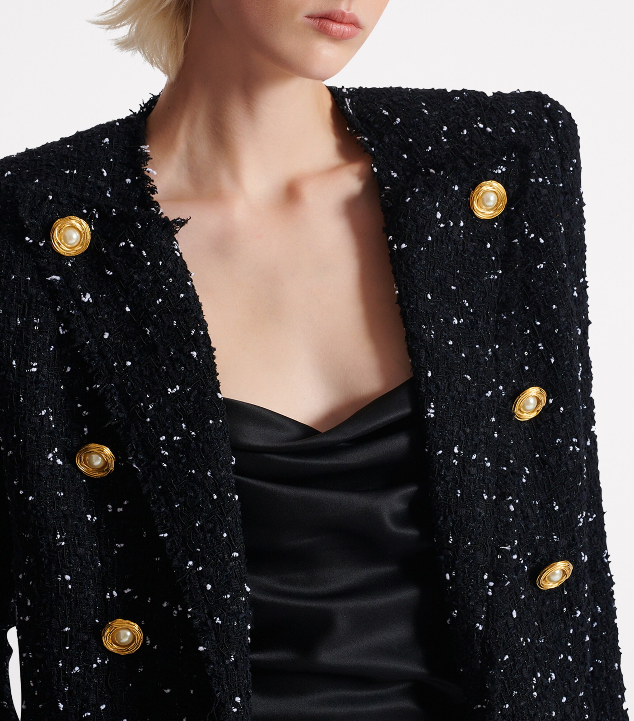 Tweed Polka-Dot Jacket EAB NOIR/BLANC Image 8