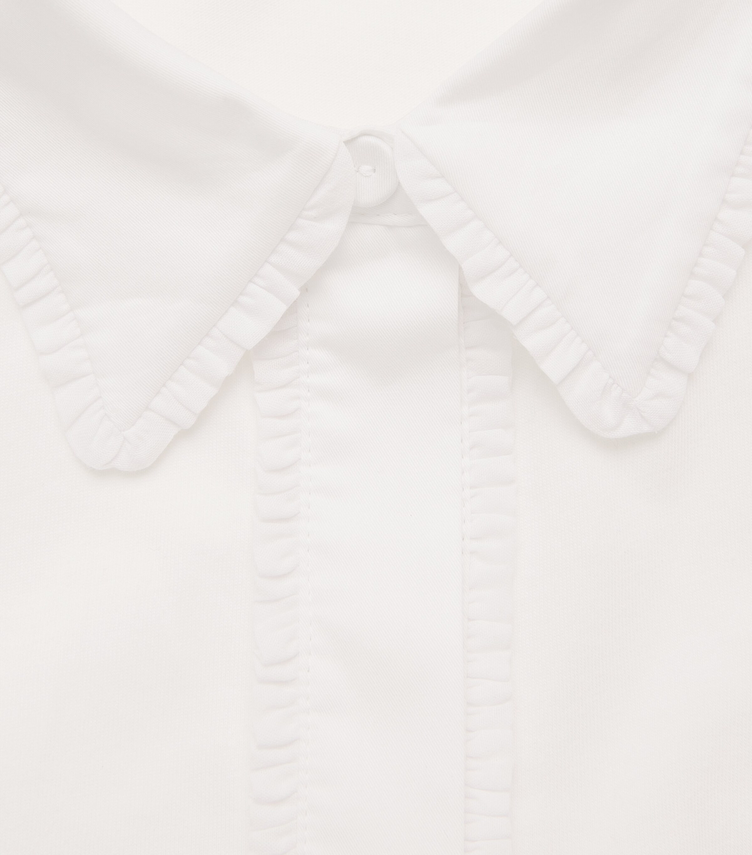 ME+EM Womens Frill-Trim Layering Shirt Fresh White Image 6