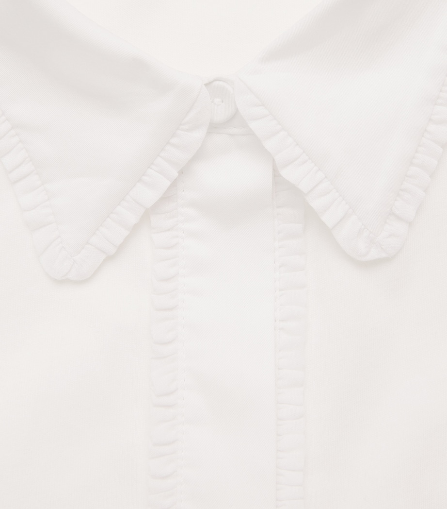 ME+EM Womens Frill-Trim Layering Shirt Fresh White Image 6