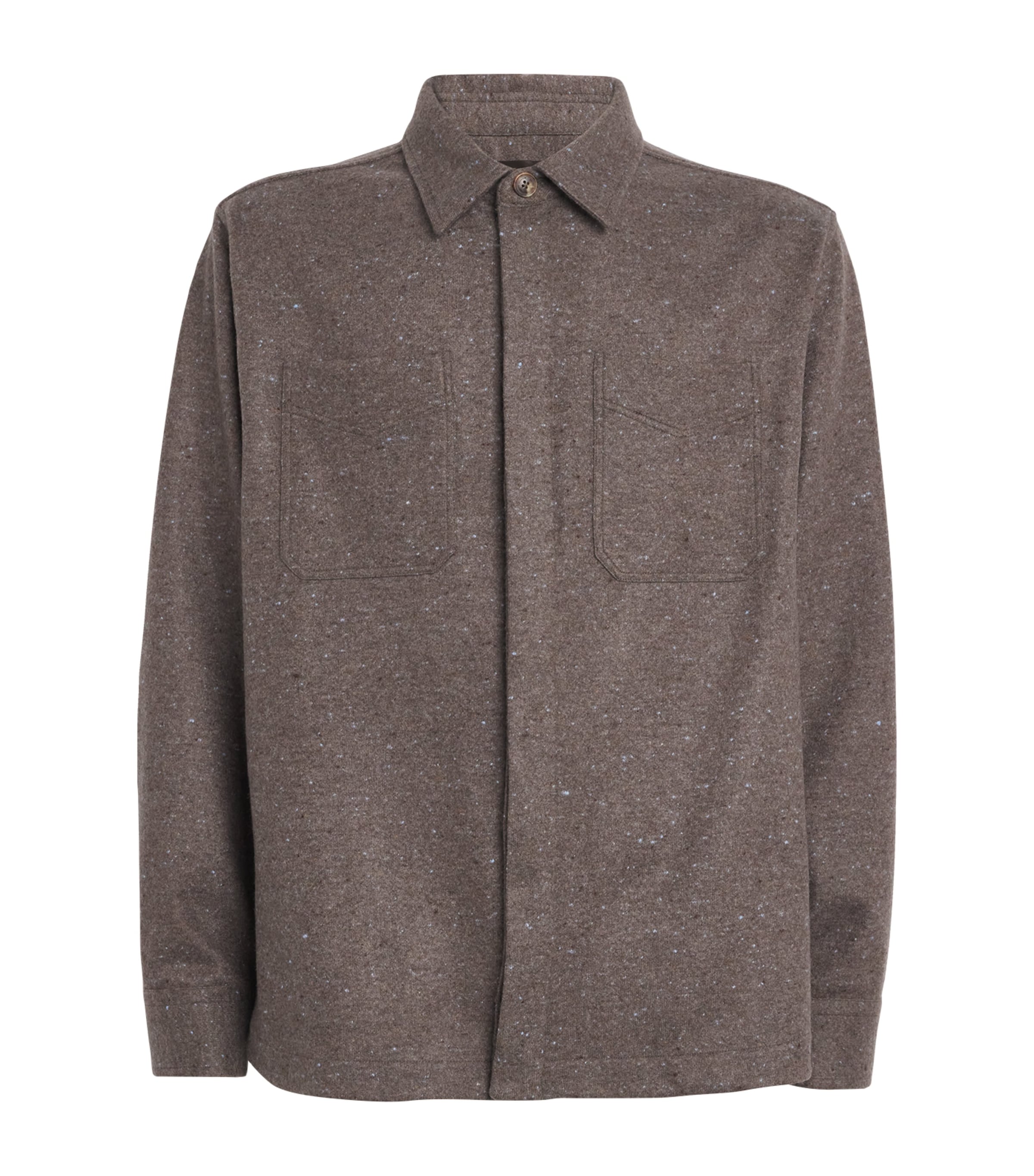 Brett Johnson Cashmere Tweed Overshirt In Gray