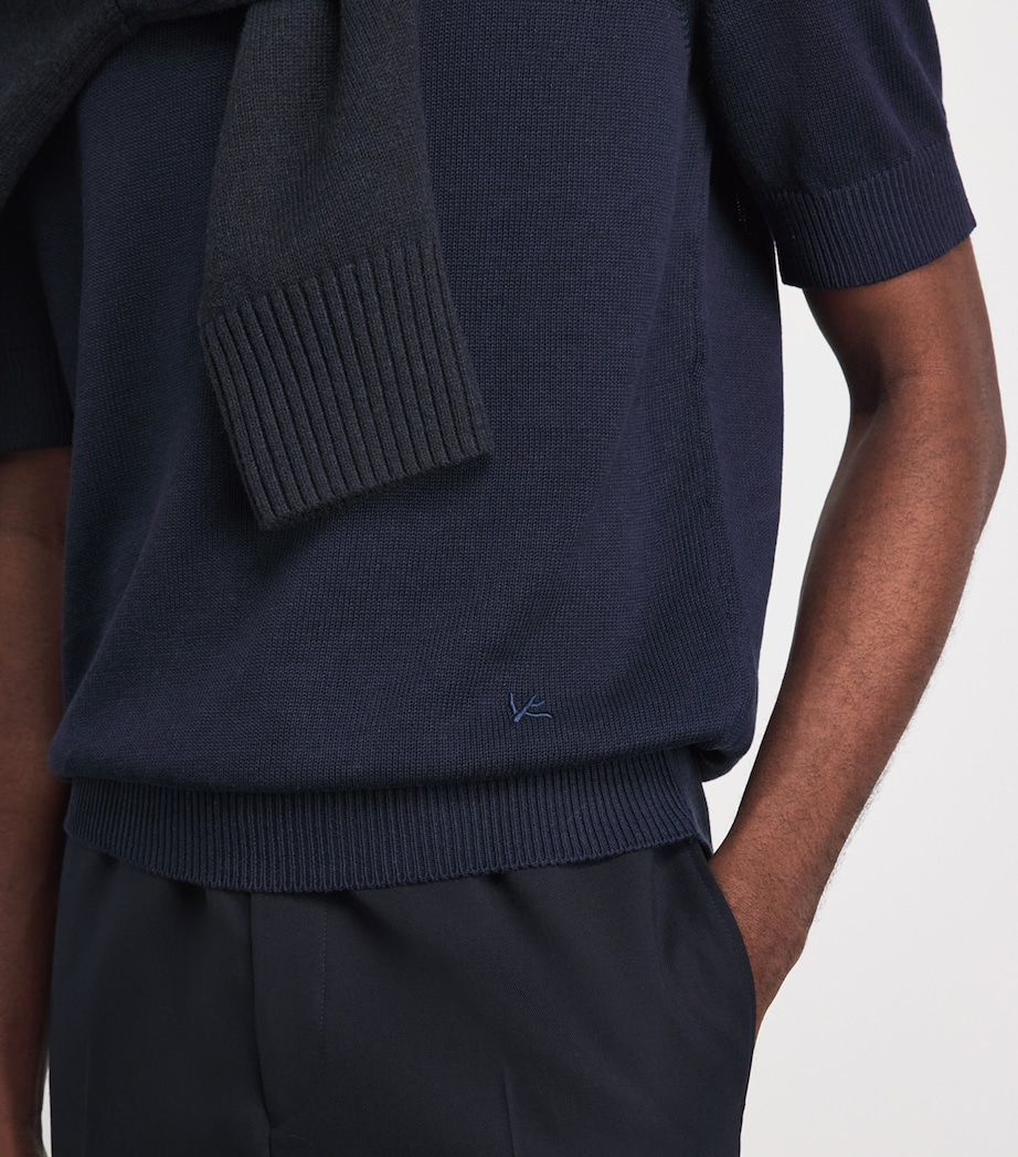 Isaia Mens Silk-Linen T-Shirt Image 3