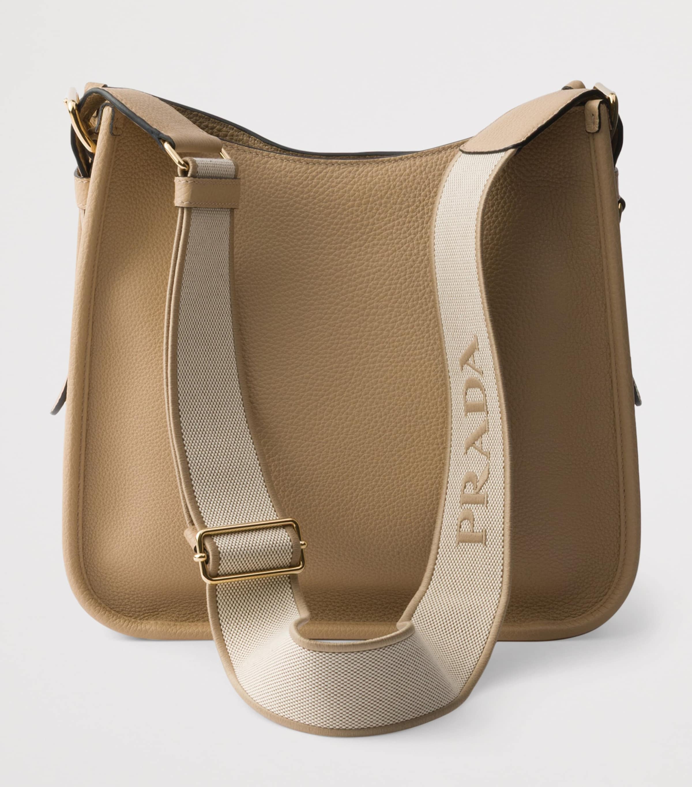 Prada Medium Leather Shoulder Bag Neutral Image 5