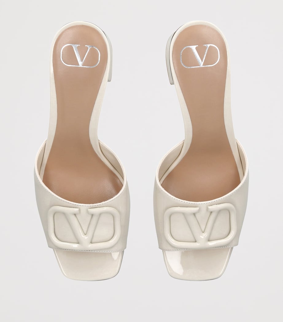Patent Leather VLogo Mules 60 WHITE Image 4