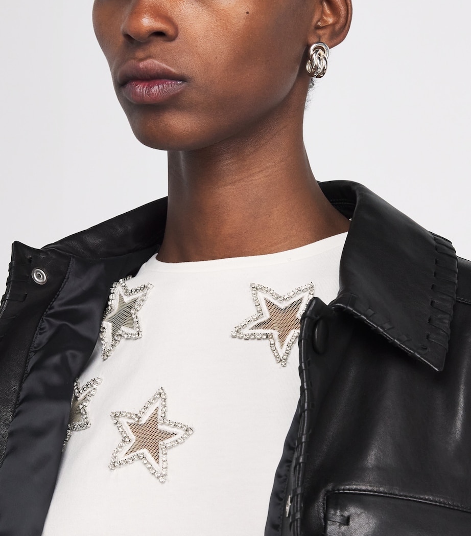 Cotton Embellished Cindy T-Shirt A127 OFF WHITE Image 6