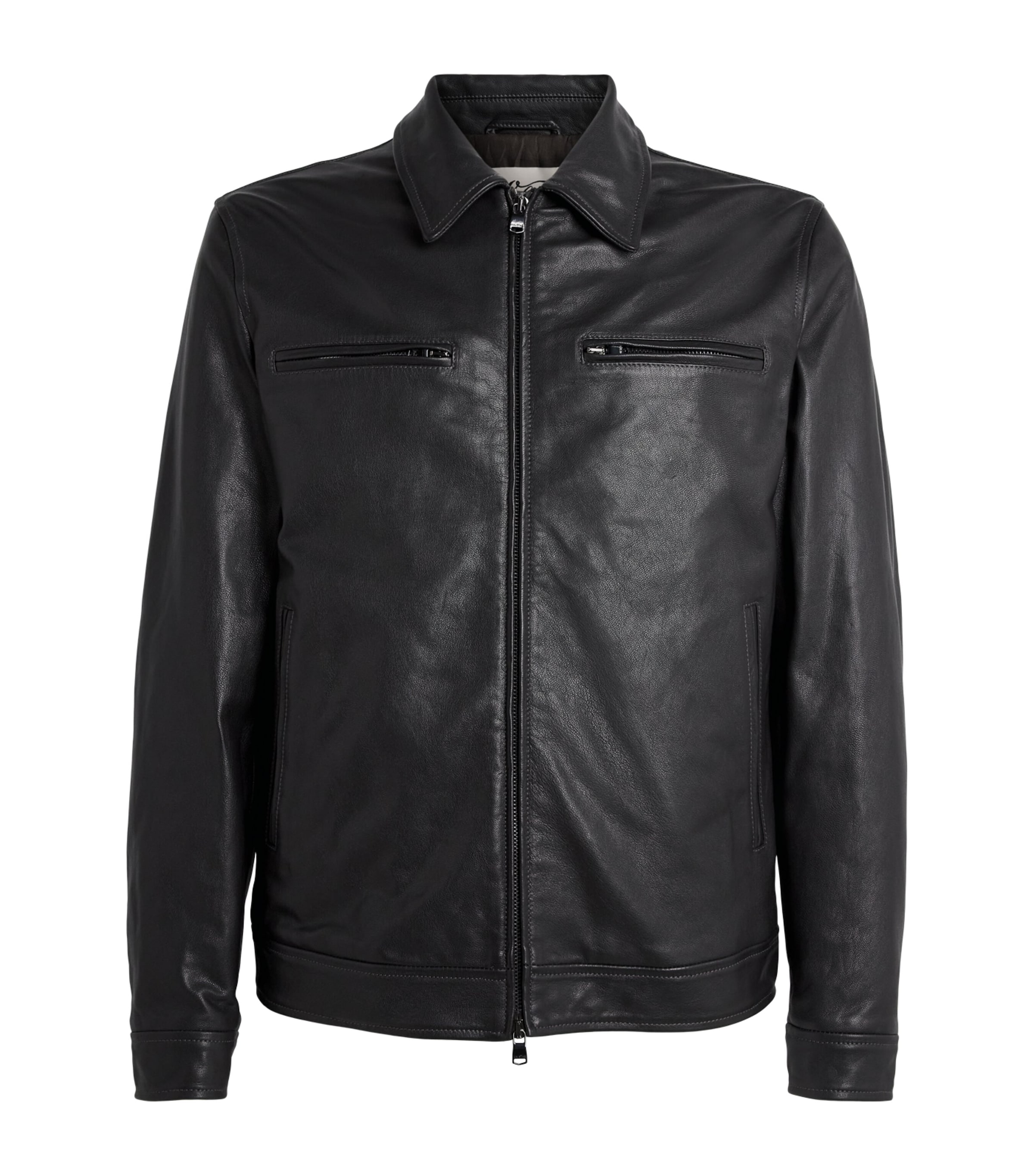 Valstar Mens Biker Grained Leather Jacket Liquirizia Image 1