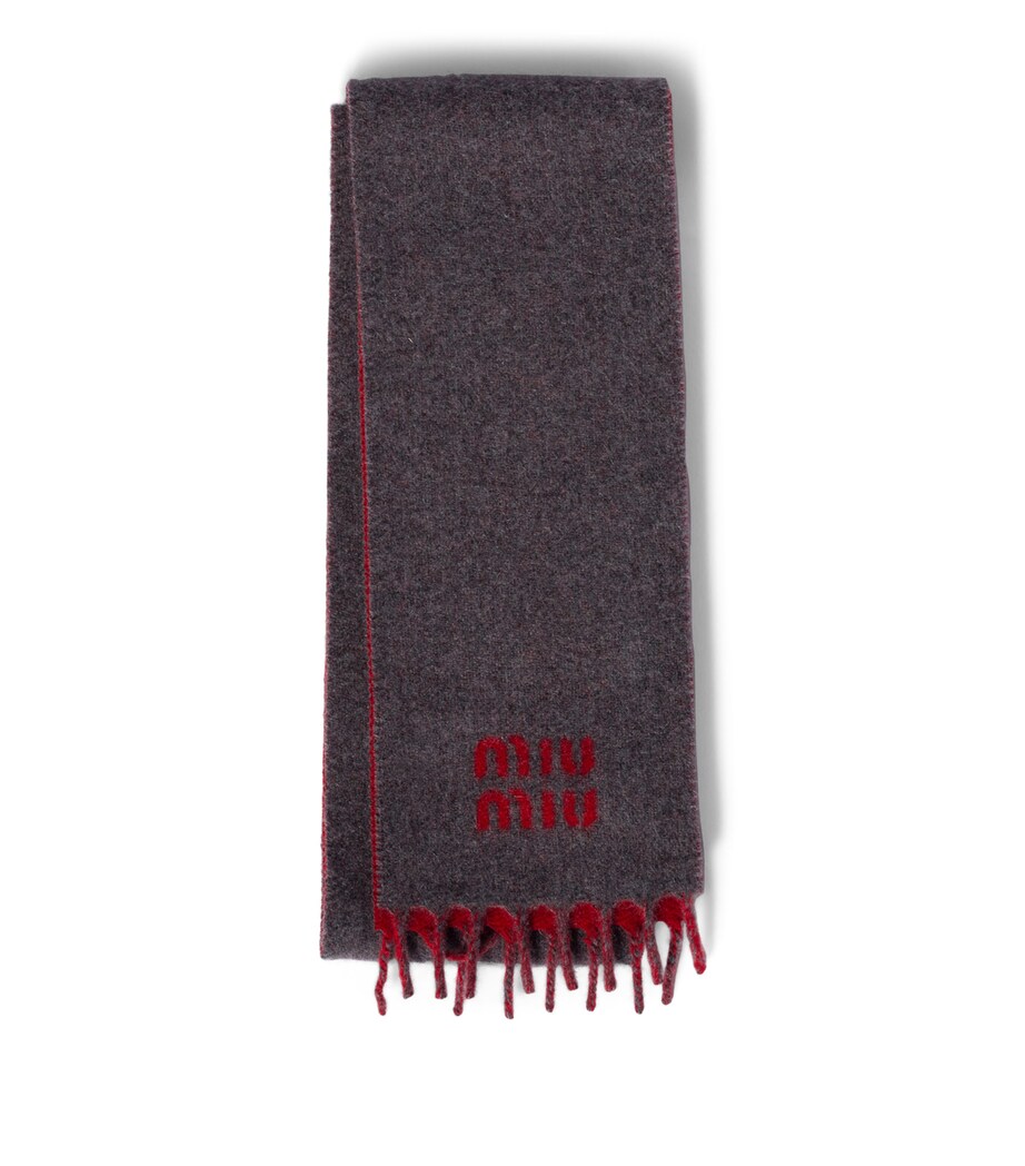 Miu Miu Cashmere Logo Scarf Image 1