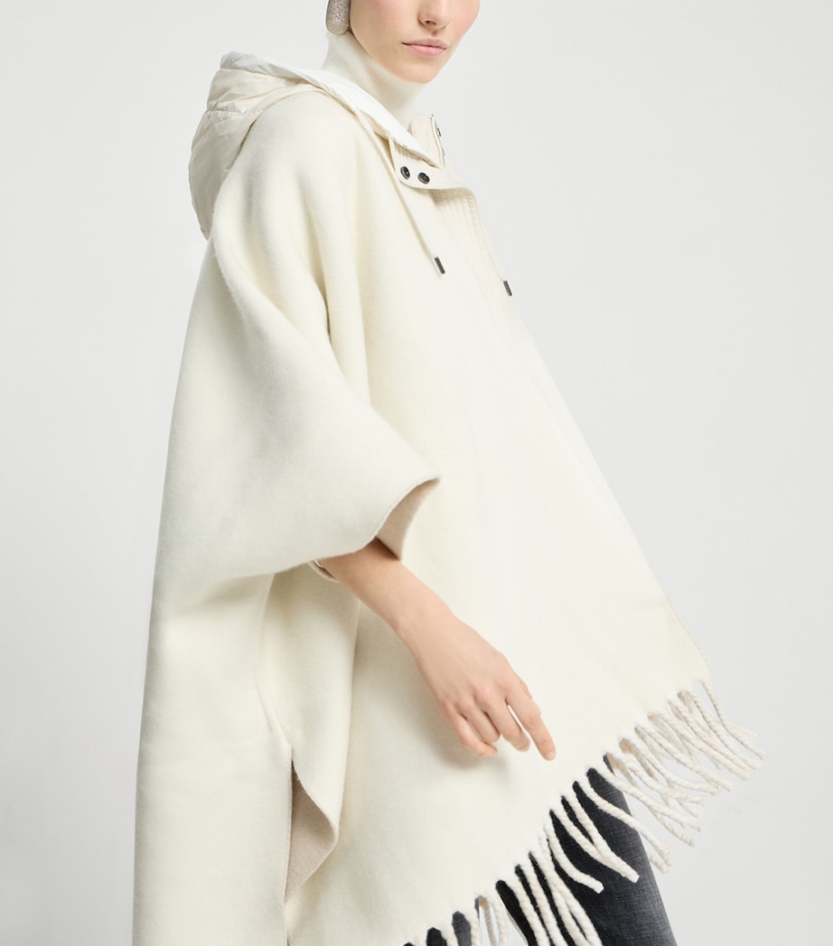 Brunello Cucinelli Womens Wool-Cashmere Reversible Poncho Image 5