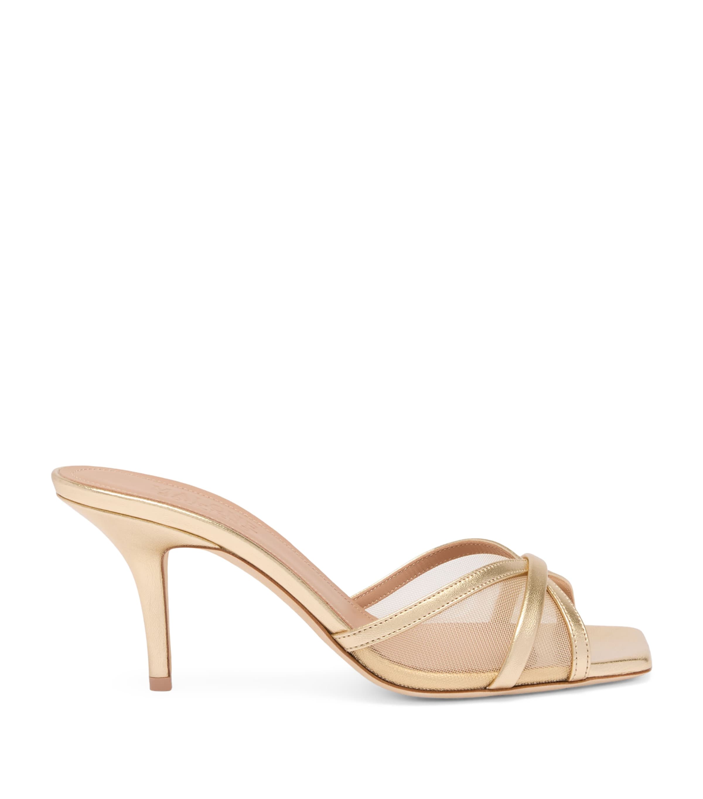 Malone Souliers Mesh-Leather Perla Mules 70 Beige Image 1