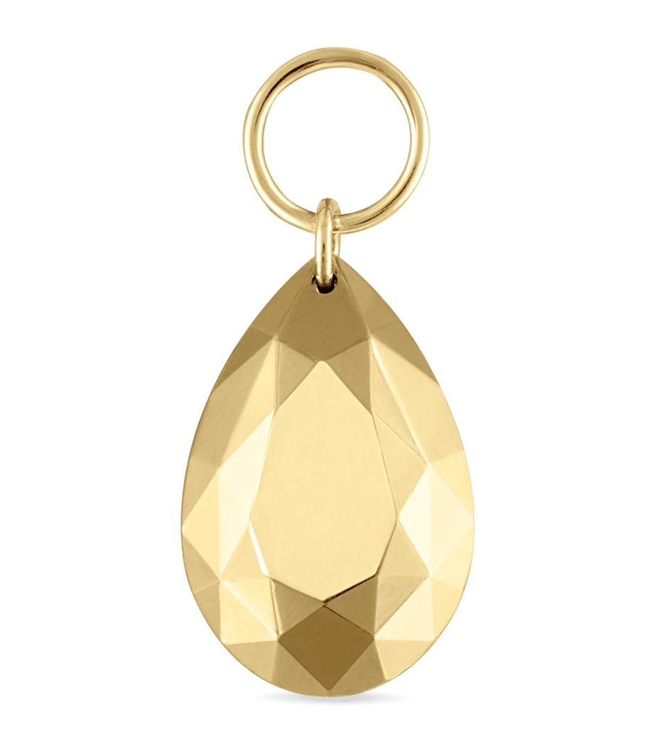 Faceted Pear Single Charm (9mm) YELLOW GOLD Image 1