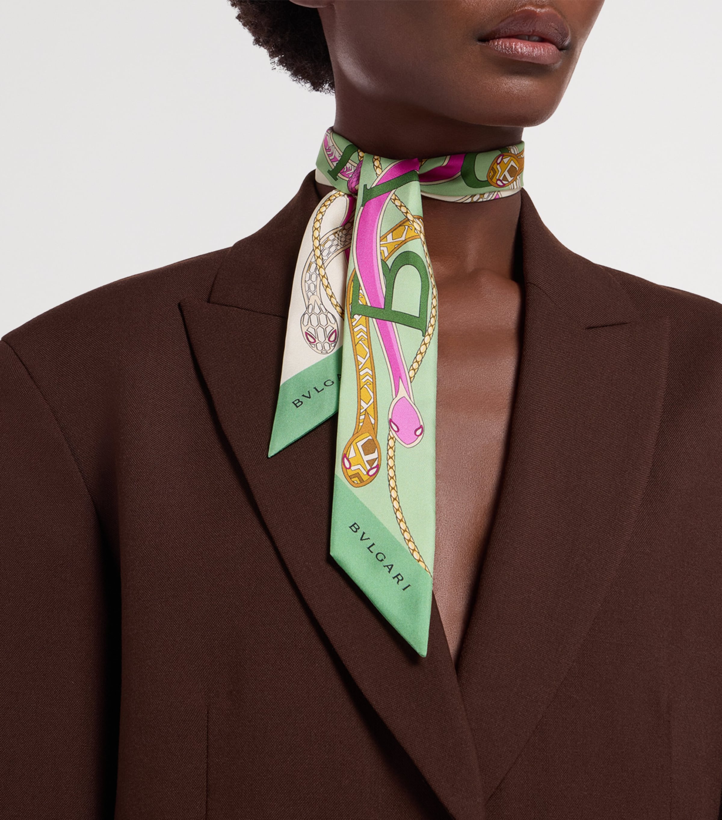 Bvlgari Silk Serpenti 75 Stole Green Medium Image 2