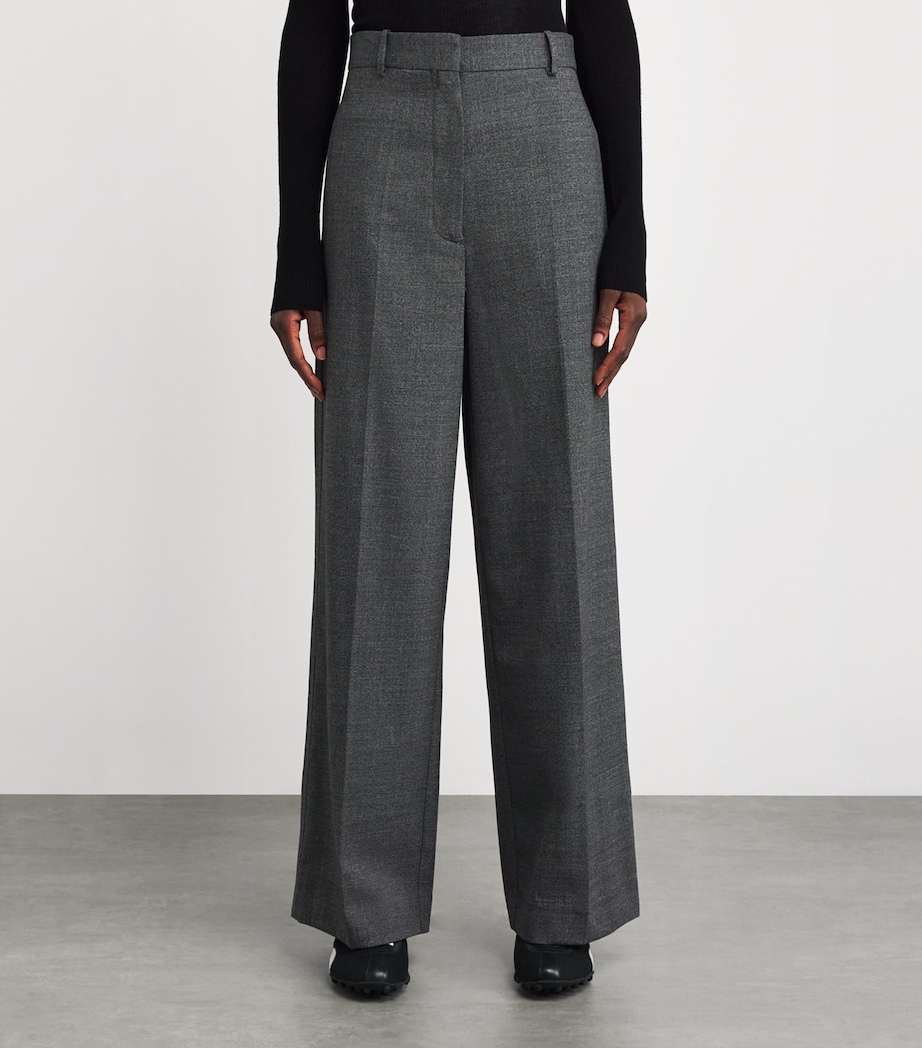 Straight Wide-Leg Trousers LIGHT GREY Image 3